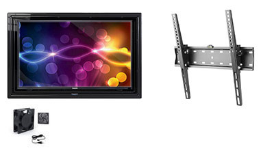 The Display Shield 19-32" Outdoor Display Enclosure with Fan and Tilt Mount