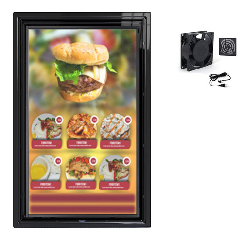 The Display Shield 30-32" Vertical Anti-Glare Outdoor Display Enclosure w Fan