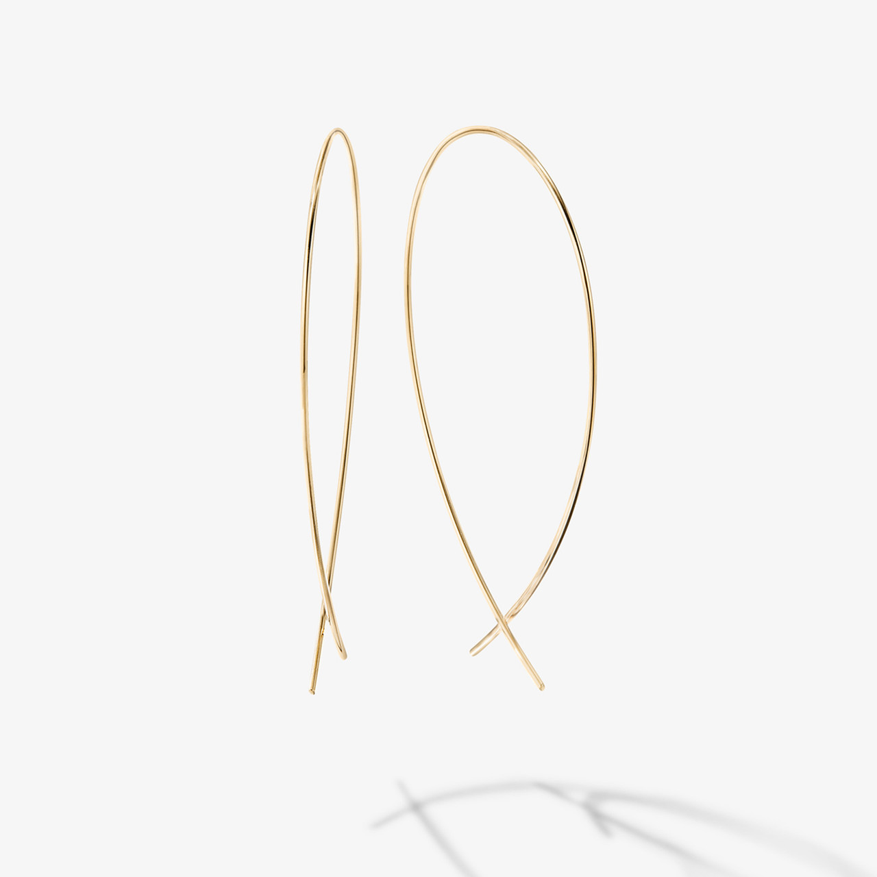 Lana Jewelry 'Upside Down' Small Hoop Earrings Yellow Gold