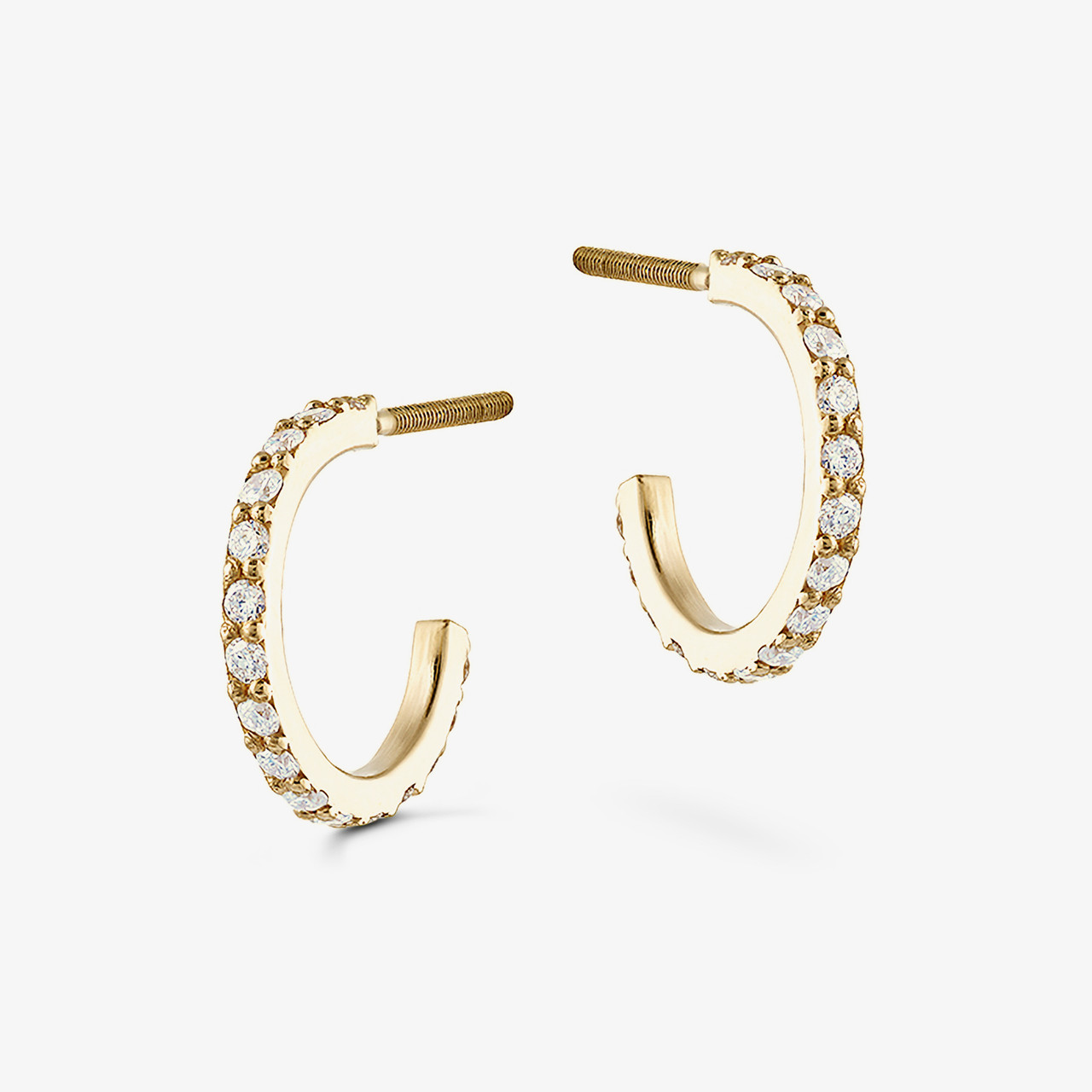 Lana Small Flat Diamond Hoop Earrings White Gold