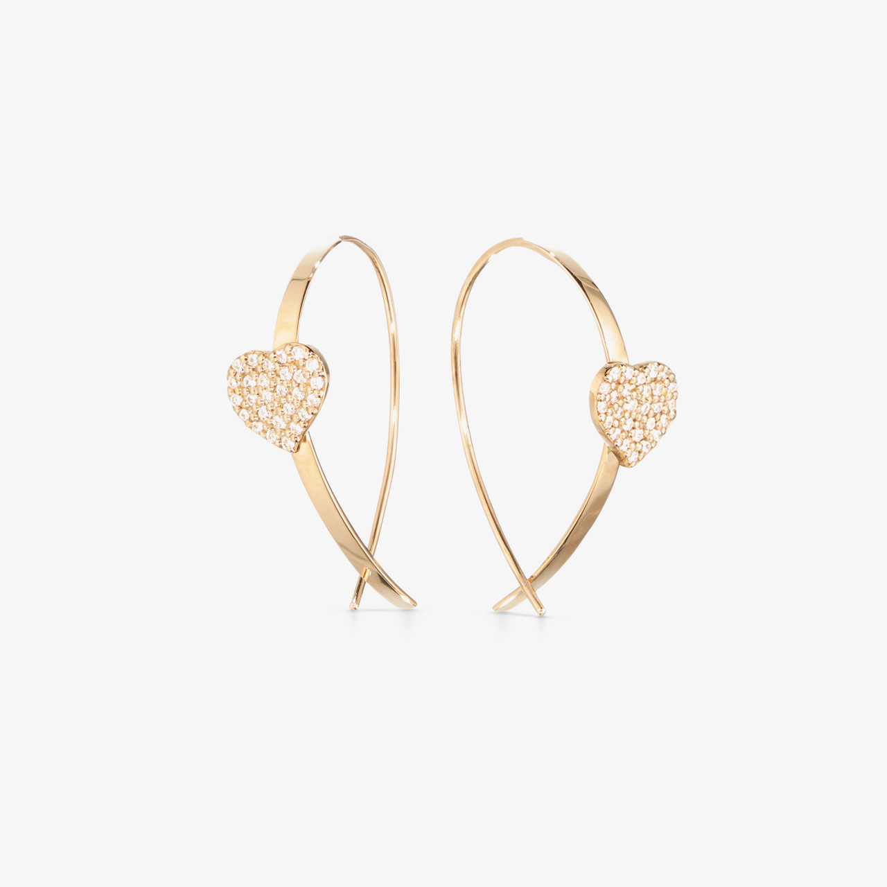 Diamond shop heart hoops