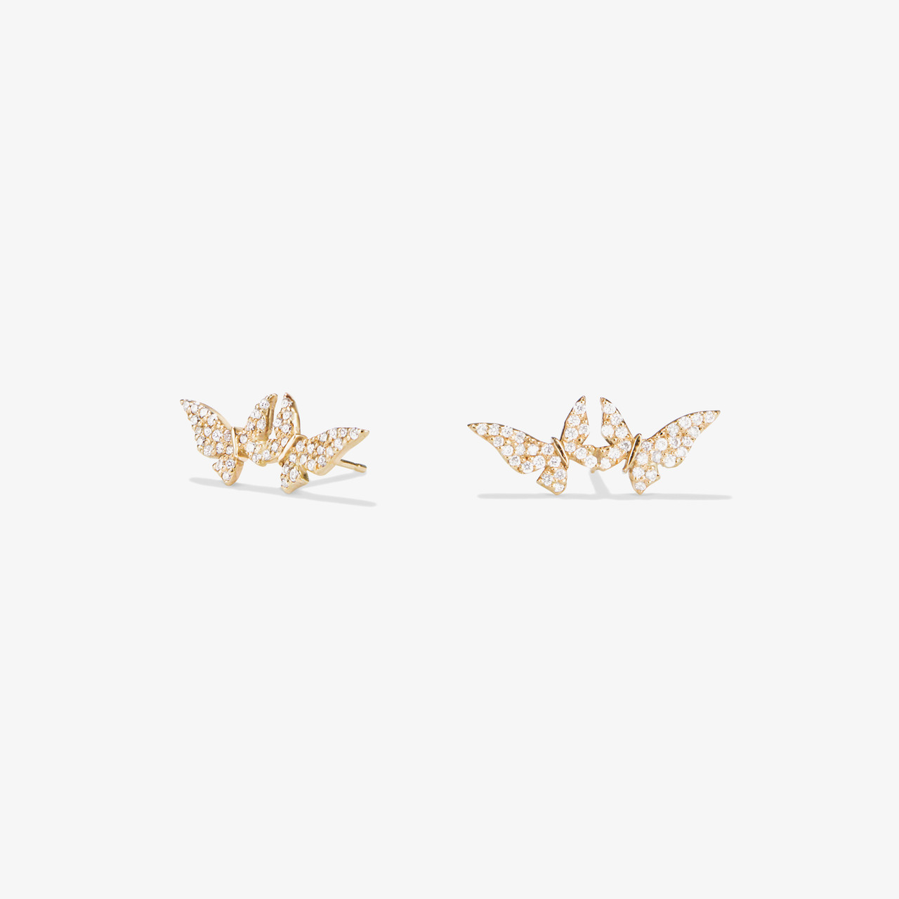 Tiara 10k Rose Gold Ruby 1/5 Carat T.W. Diamond Butterfly Stud Earrings