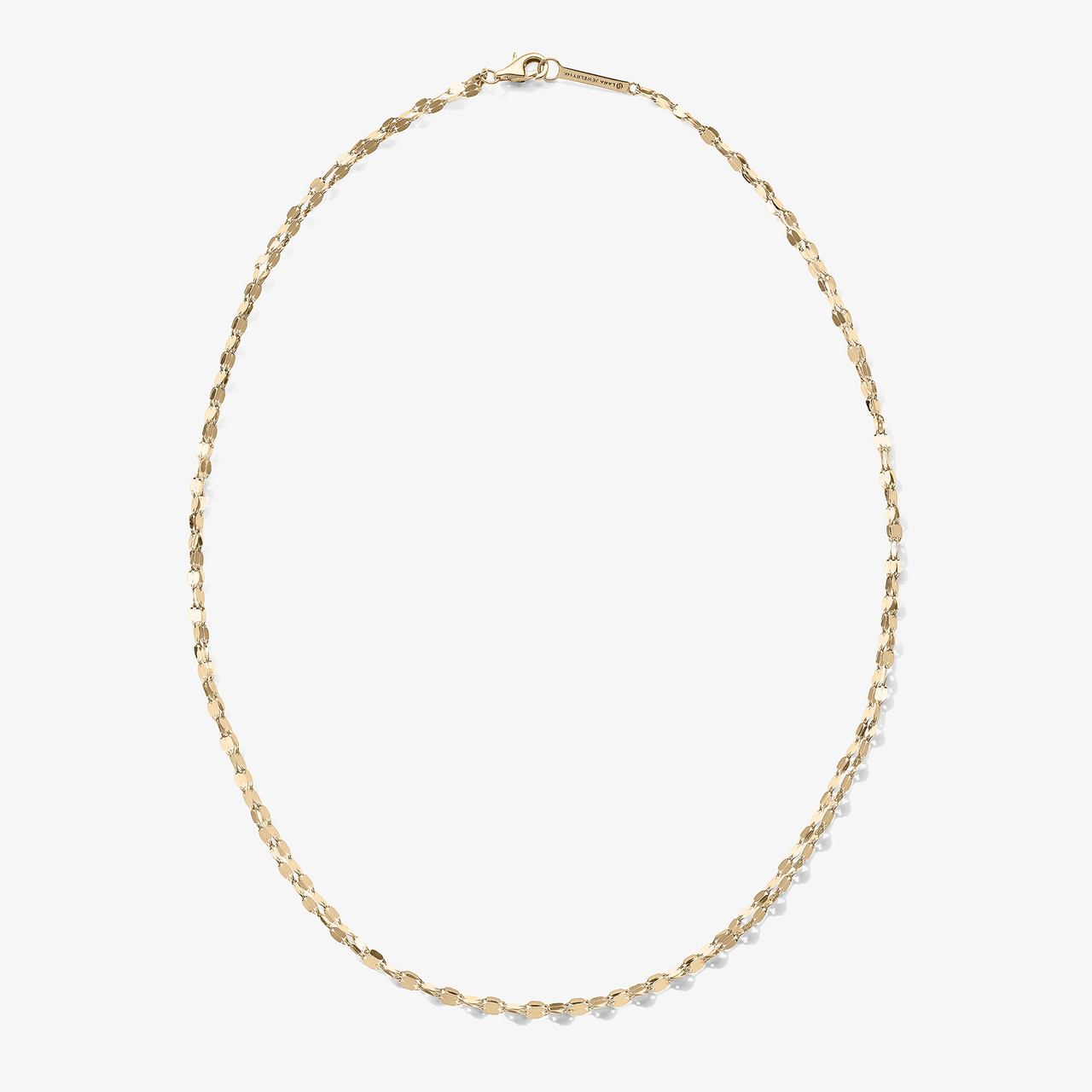 Twist Bar Double Chain Necklace in Brass