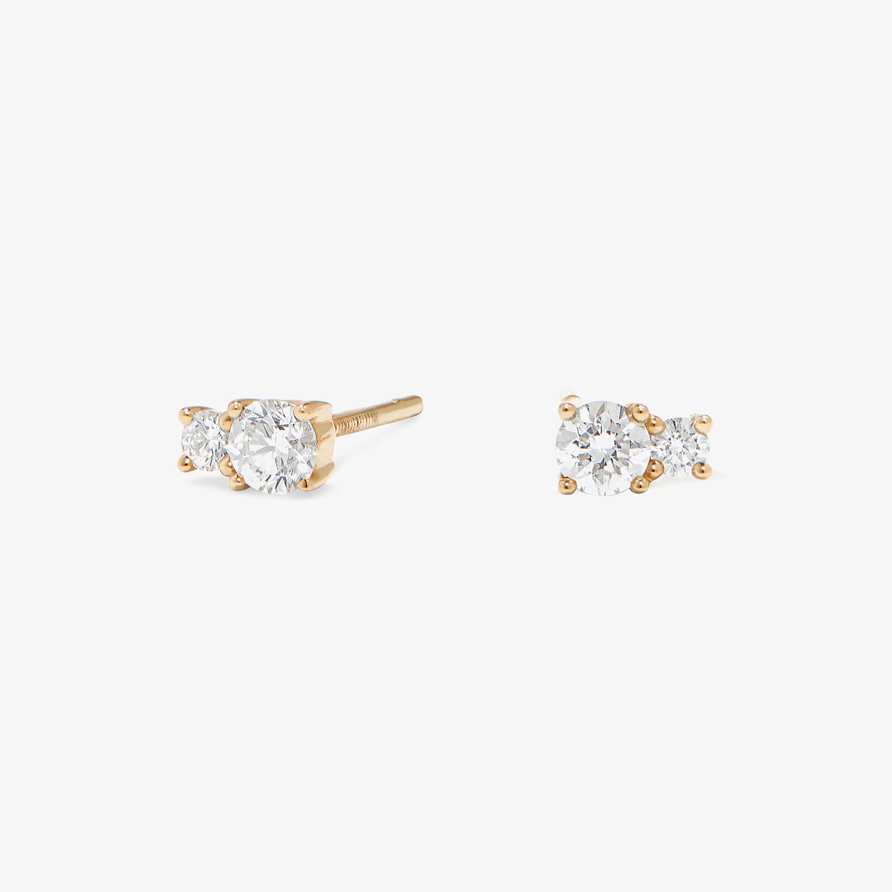 diamond double stud earrings