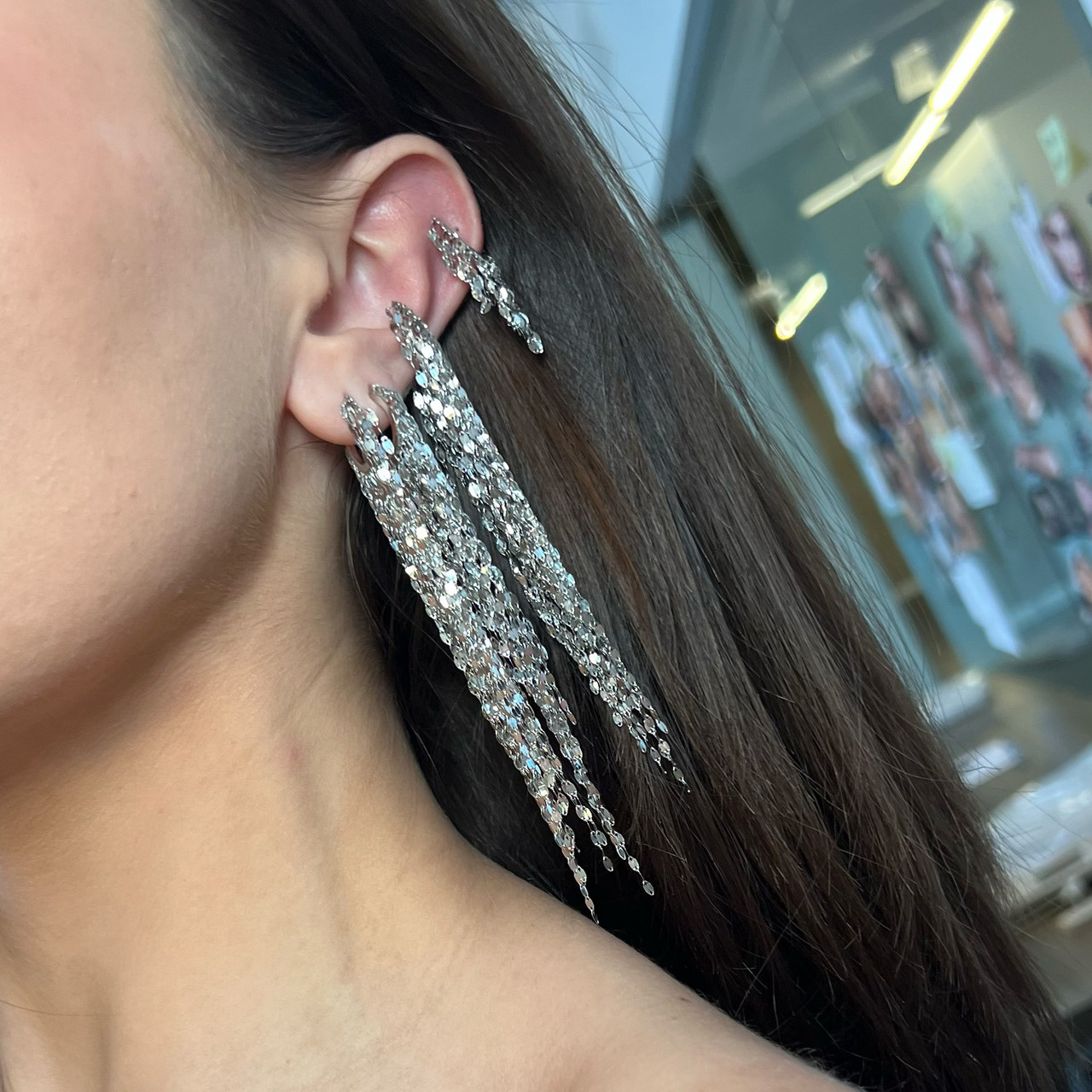 Half Pair Elongated Blake Fringe Ear Cuff