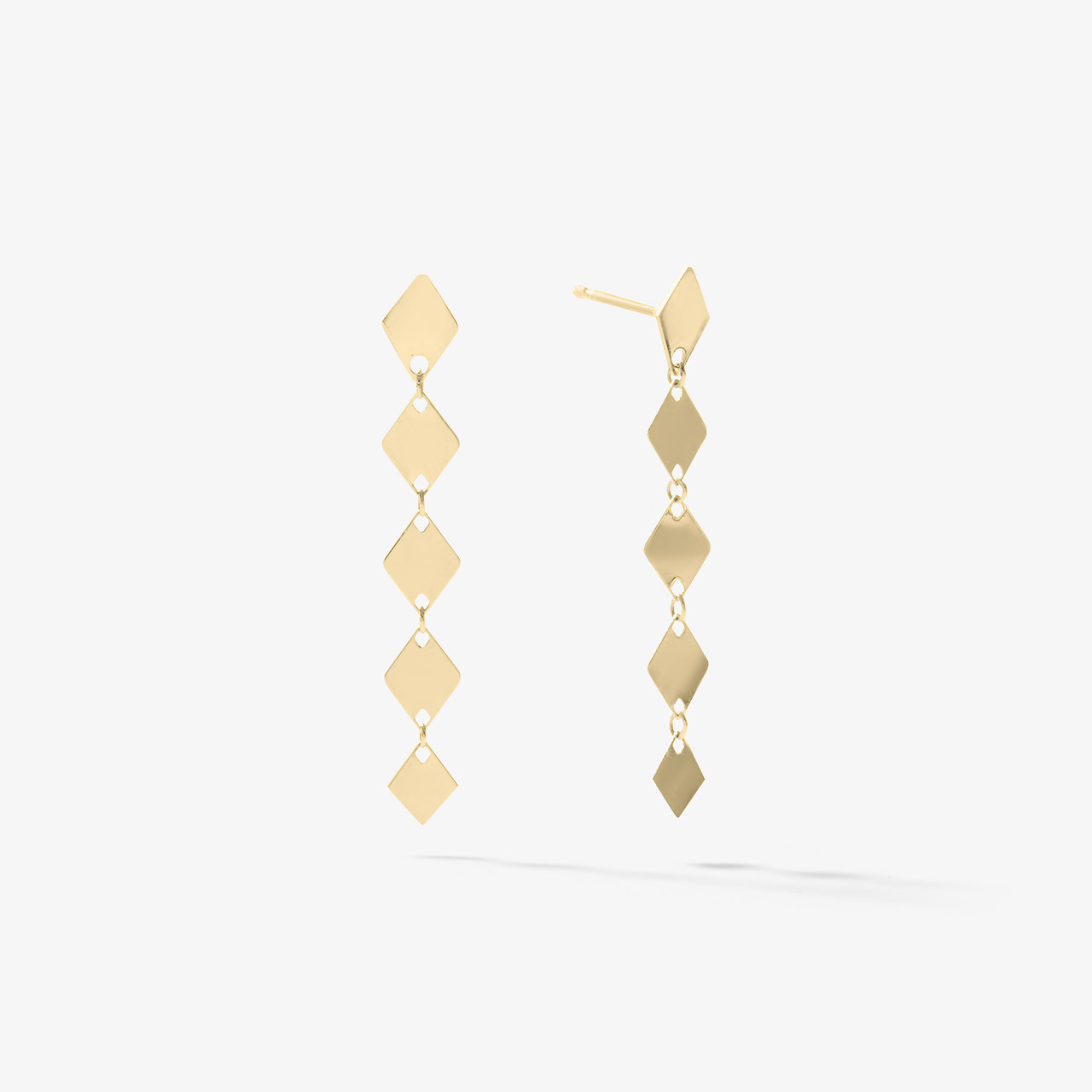 Gold Long Drop Sea Glass Earring /palm Leaf, Triangle, Hexagon, Heart,  Diamond, Bar Stud Earring Modern Earrings - Etsy