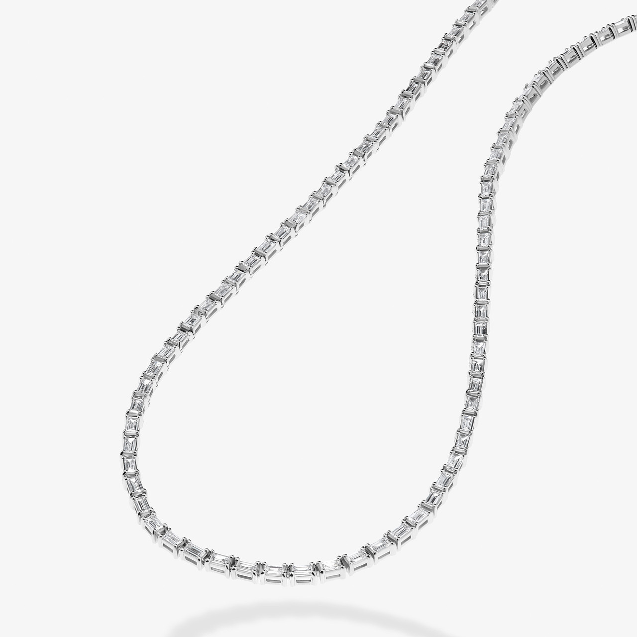 Baguette diamond tennis necklace Clearance