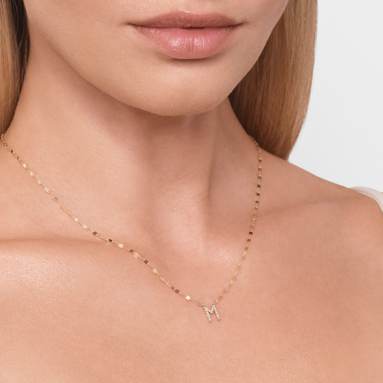 DIAMOND INITIAL PENDANT NECKLACE