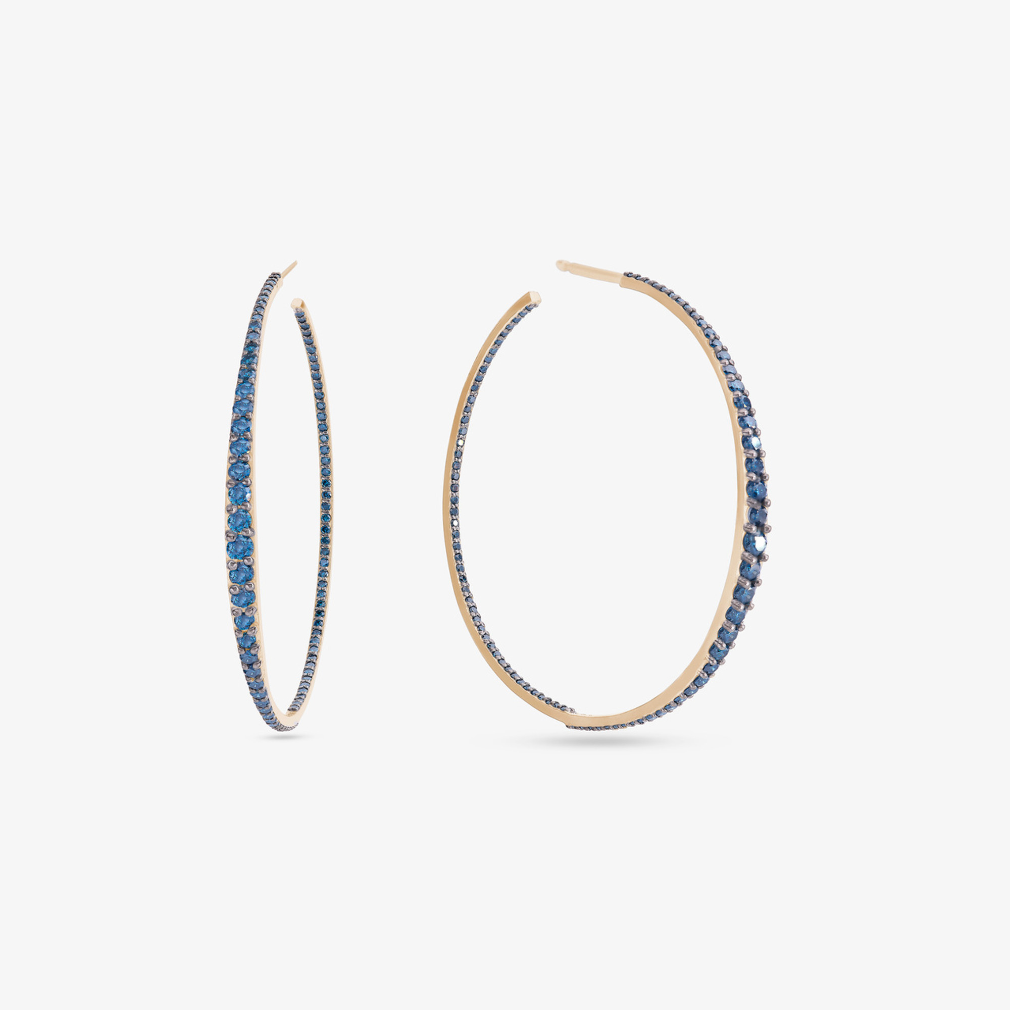 DENIM BLUE DIAMOND GRADUATING HOOPS
