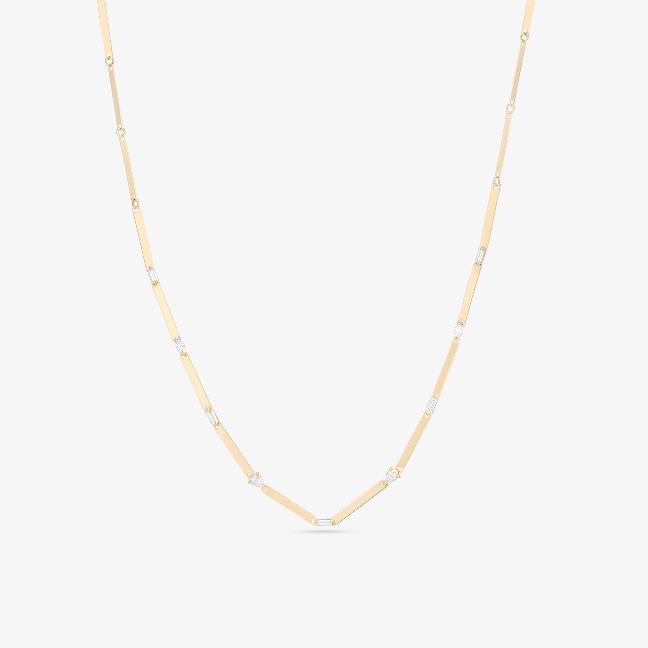 FANCY DIAMOND RECTANGLE STATION NECKLACE
