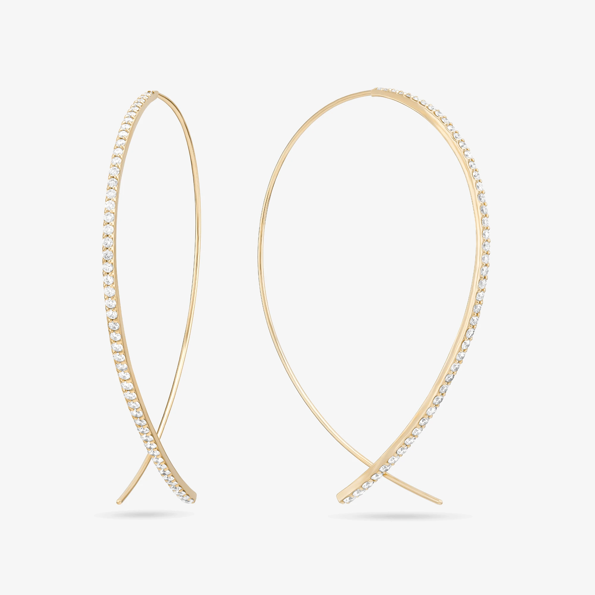 DIAMOND LARGE UPSIDE DOWN HOOPS™