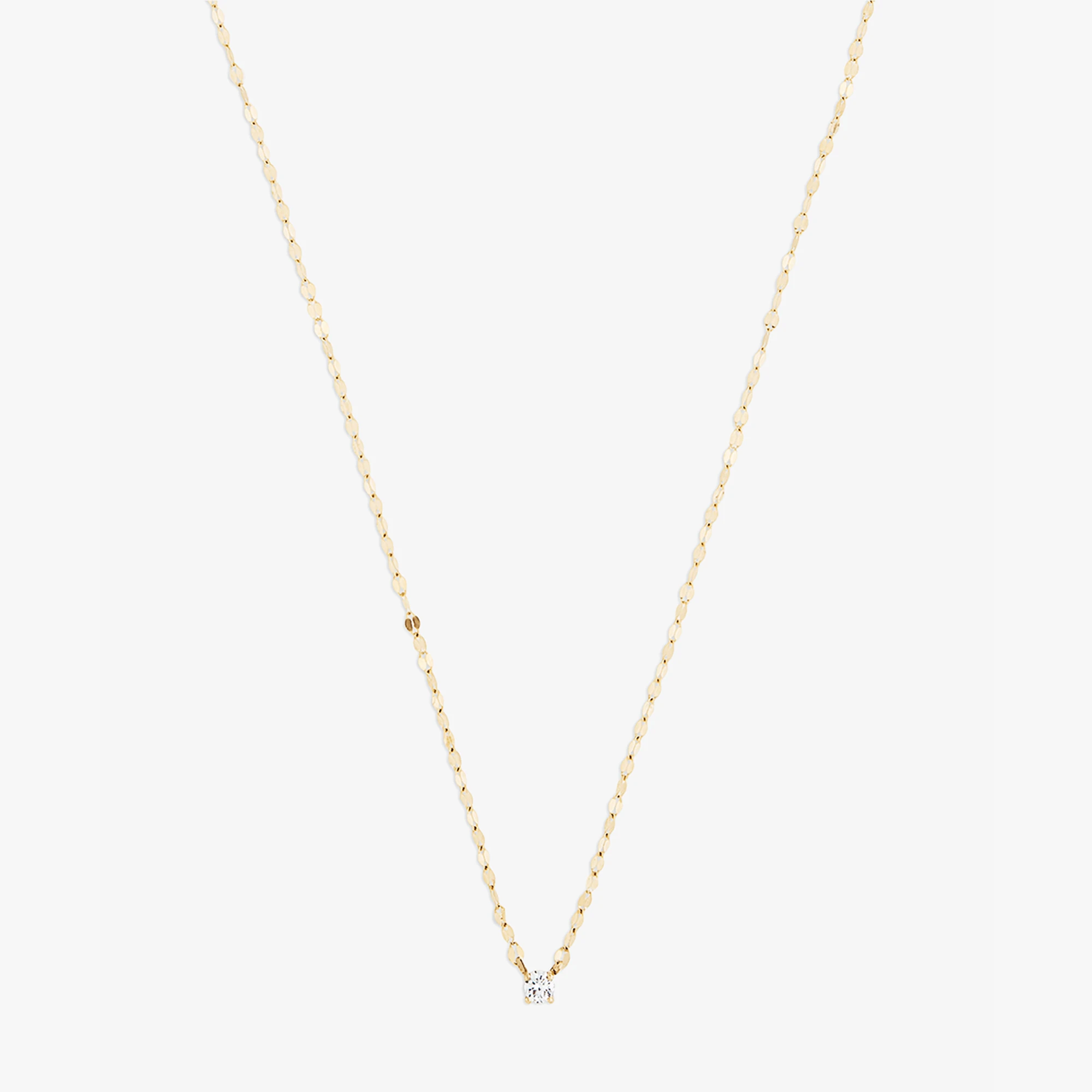 14K yellow gold solo diamond necklace