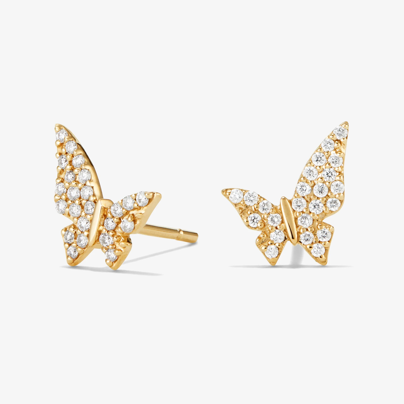 DIAMOND SMALL BUTTERFLY STUD EARRINGS