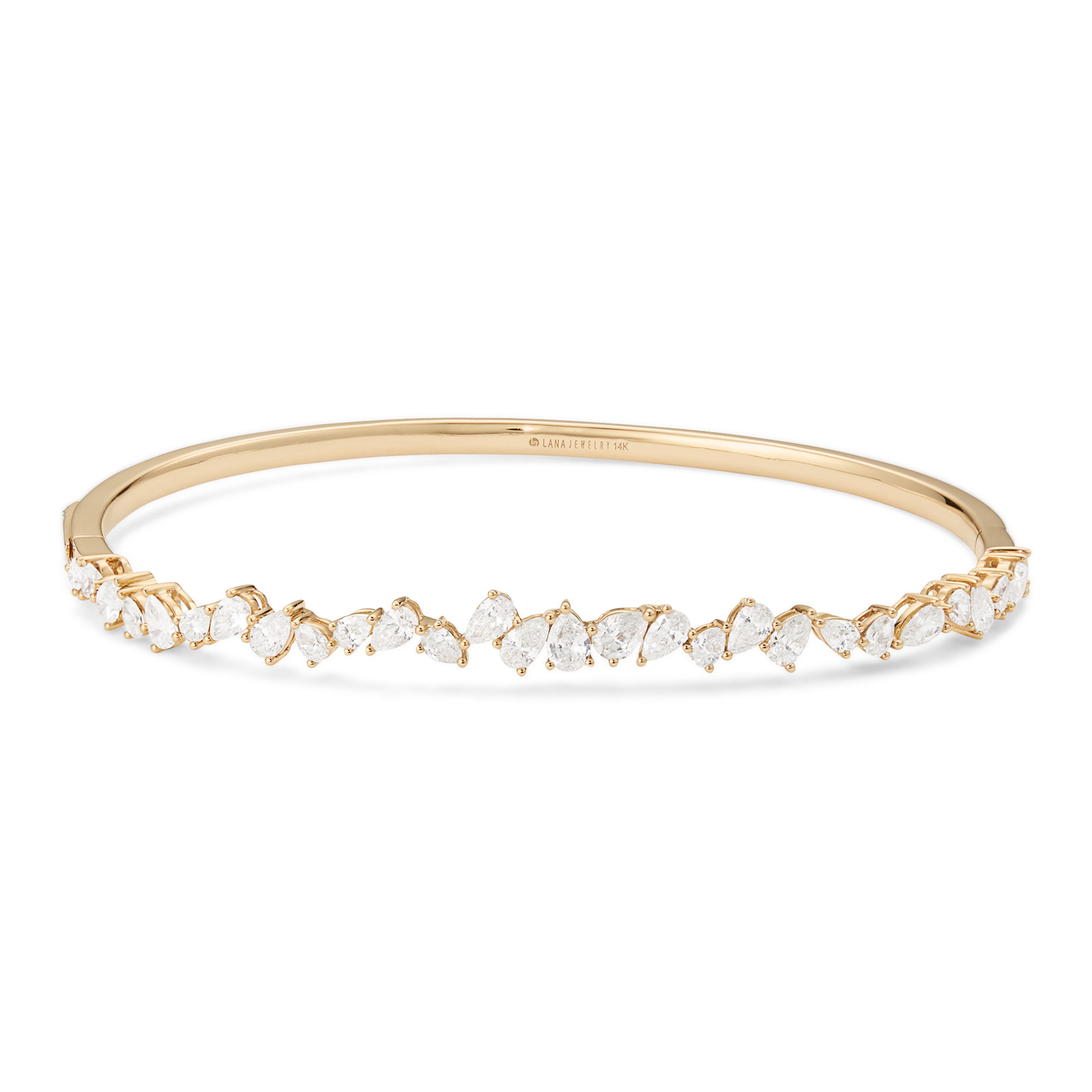 14K yellow gold legacy zig zag pear diamond bangle