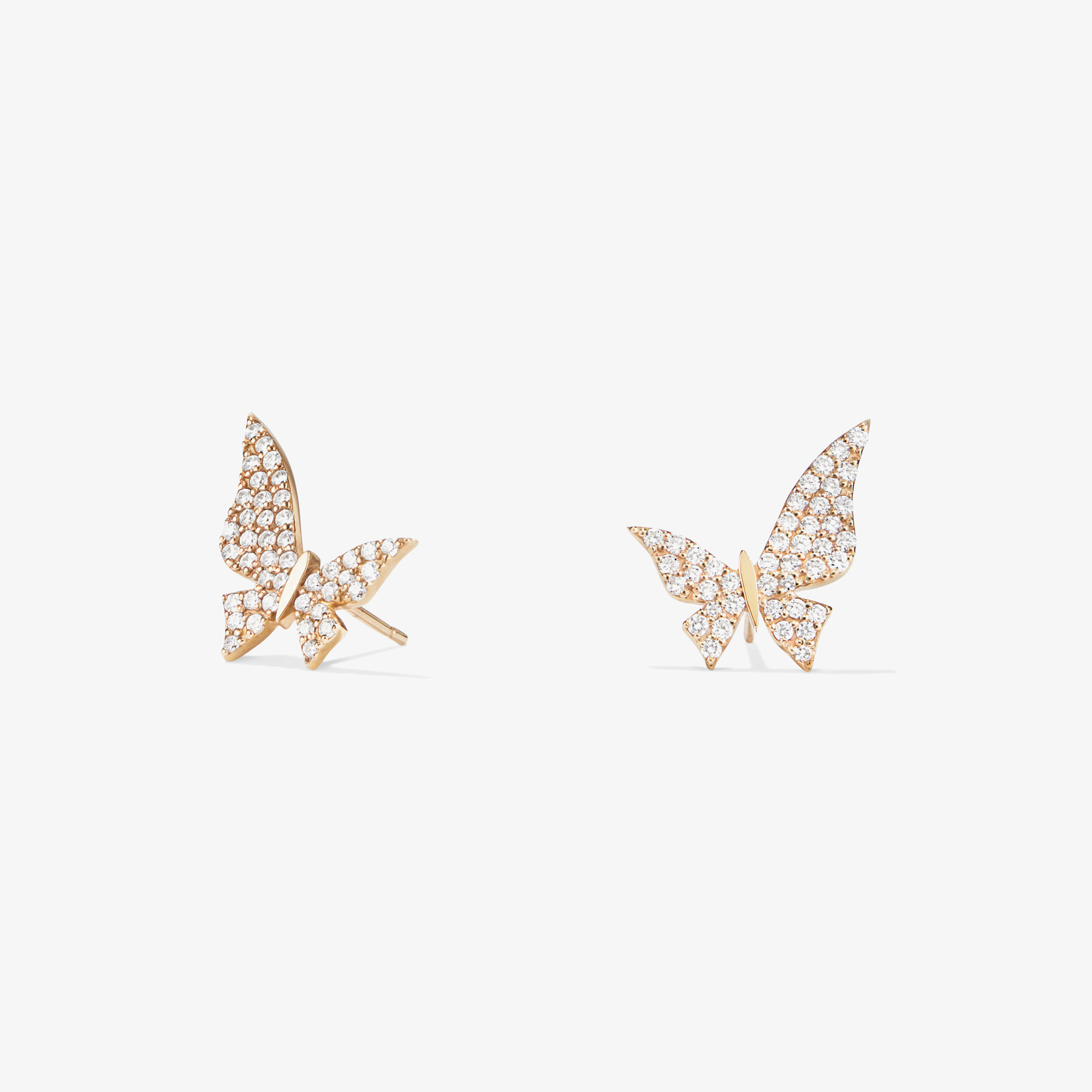 Large Flawless Butterfly Stud Earrings-1