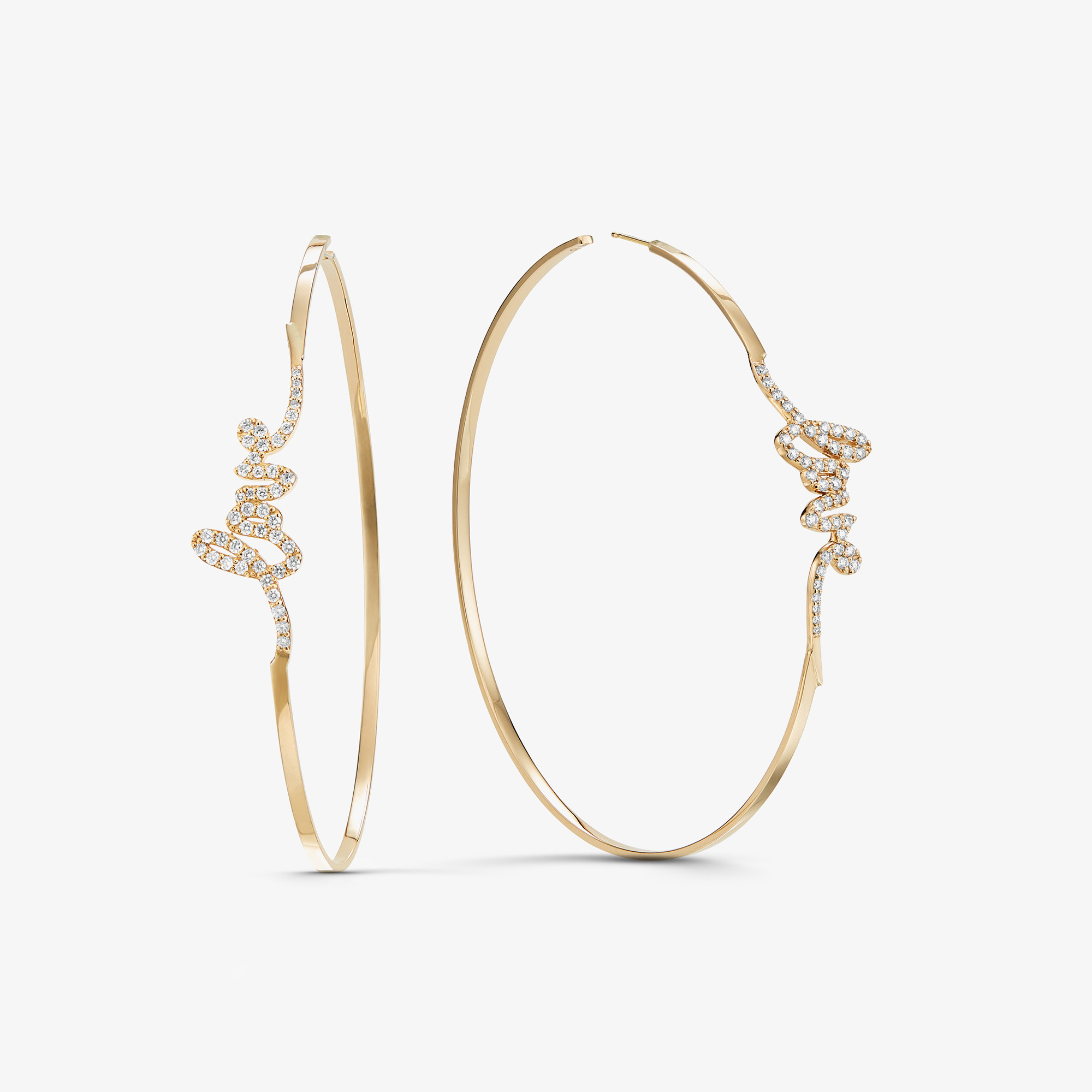 Flawless 70MM Love Script Hoops-1
