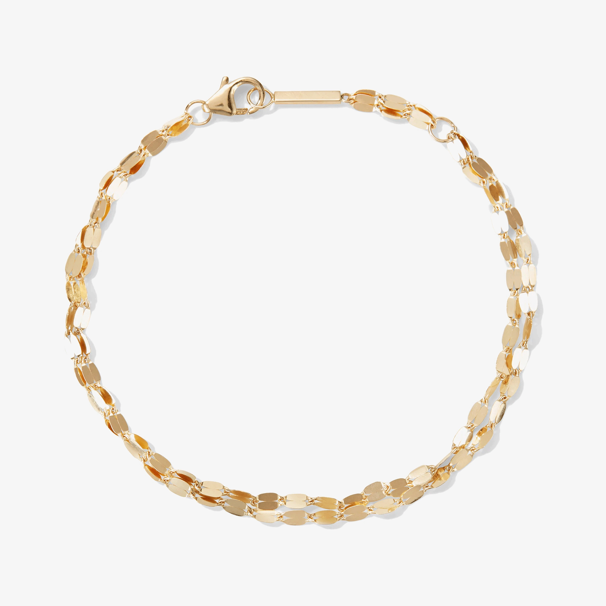 14K yellow gold mega gloss blake double strand bracelet