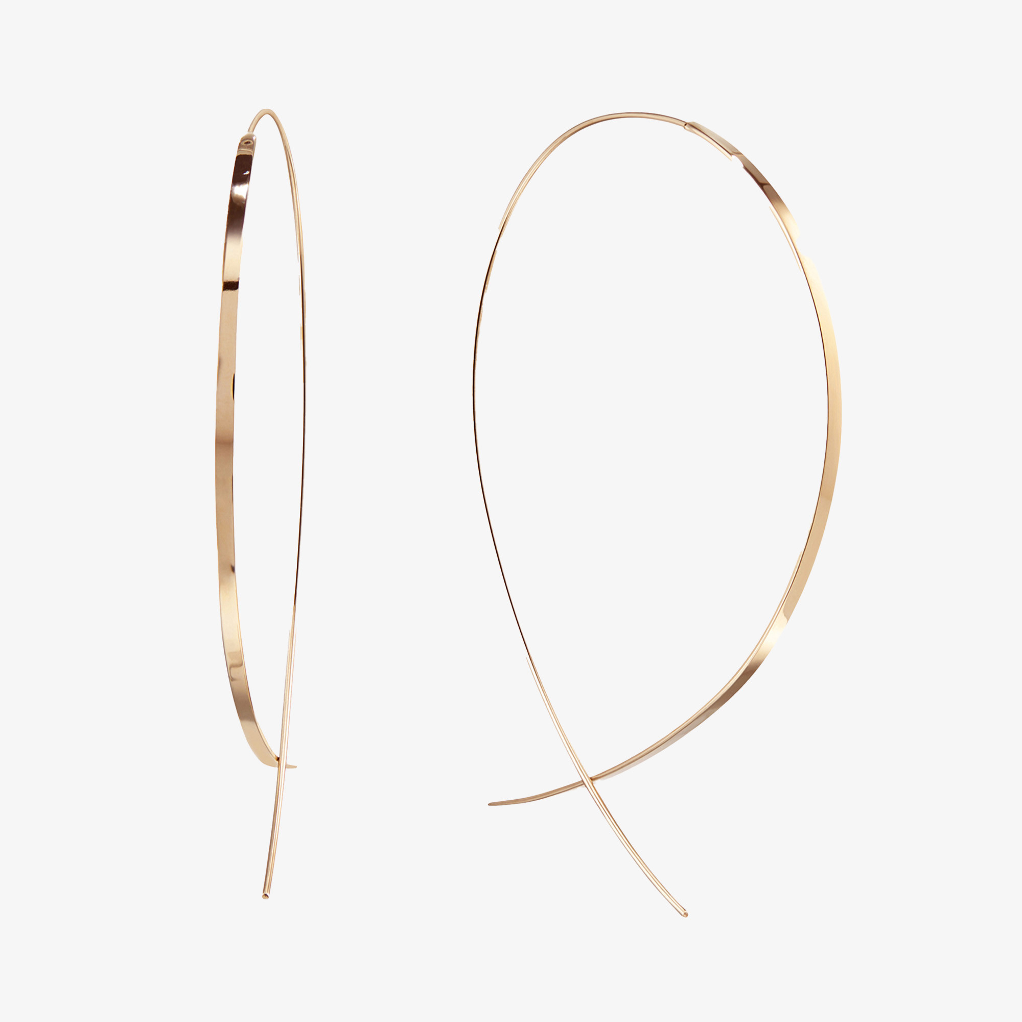 Large Flat Upside Down Hoops