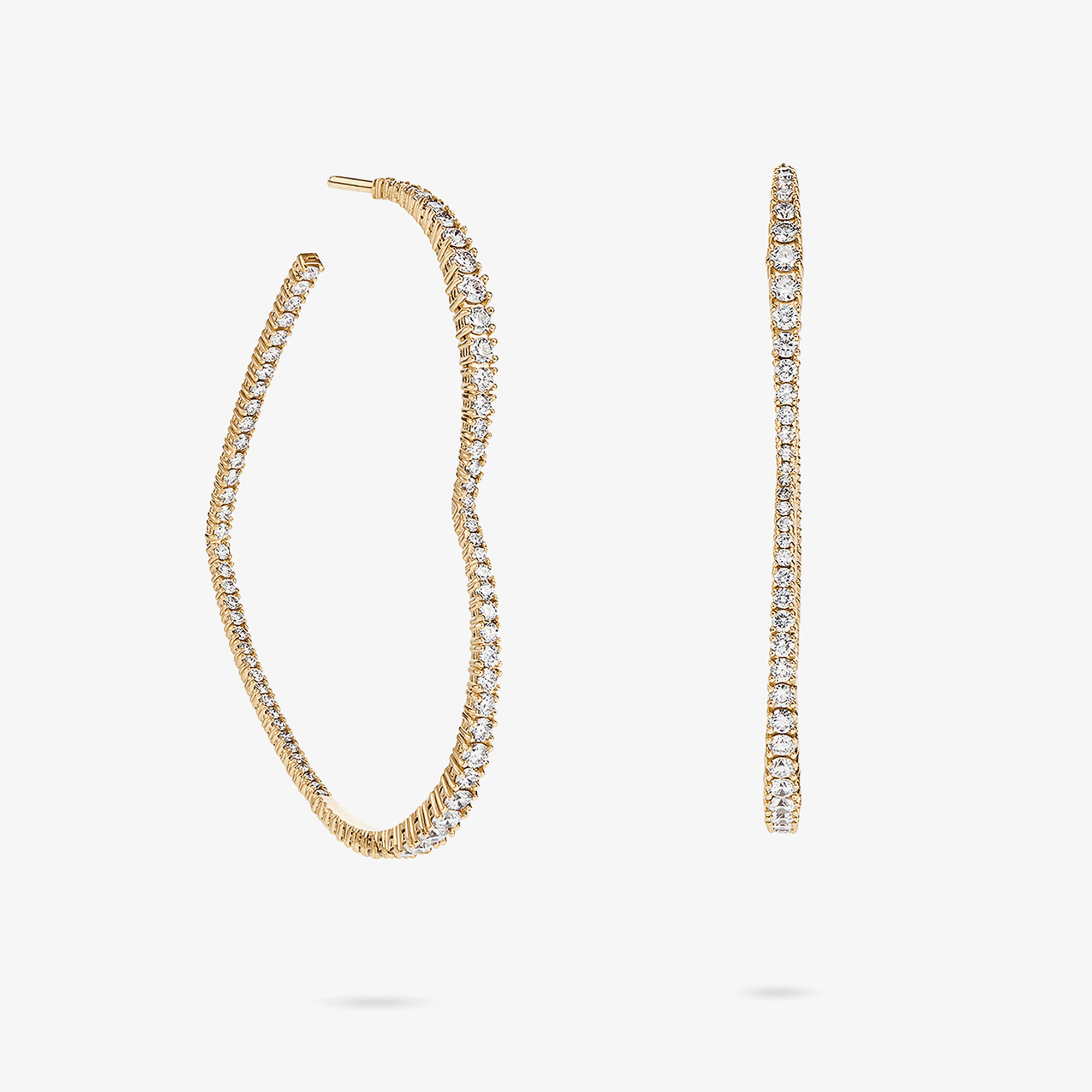 FLAWLESS LARGE GRADUATING HEART HOOPS-1