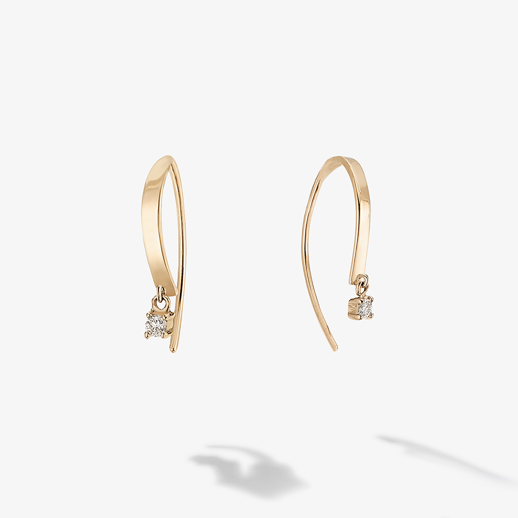 MINI FLAT HOOKED ON HOOPS W/ DANGLE DIAMONDS-1
