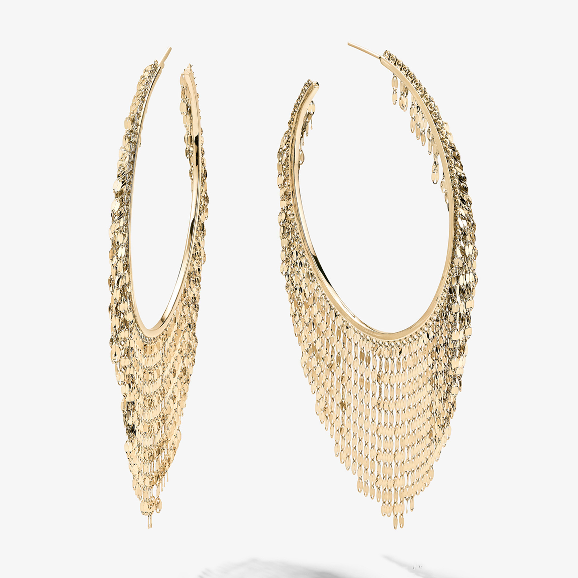 OBLONG 50MM BLAKE FRINGE HOOPS - 1