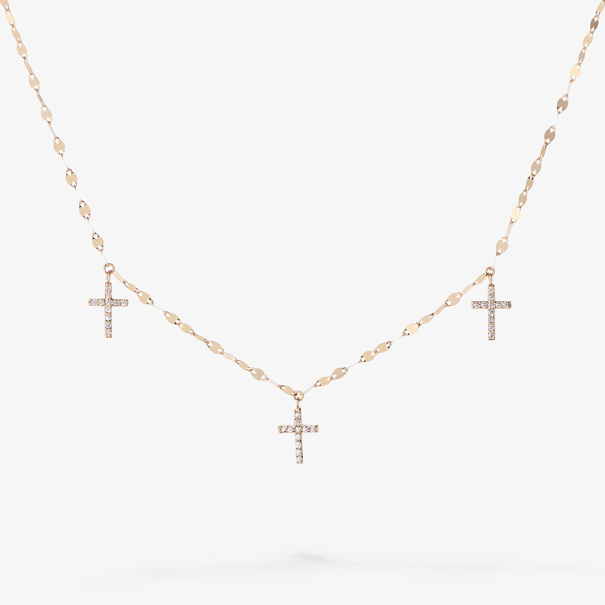 FLAWLESS TRIPLE CROSS NECKLACE - 1