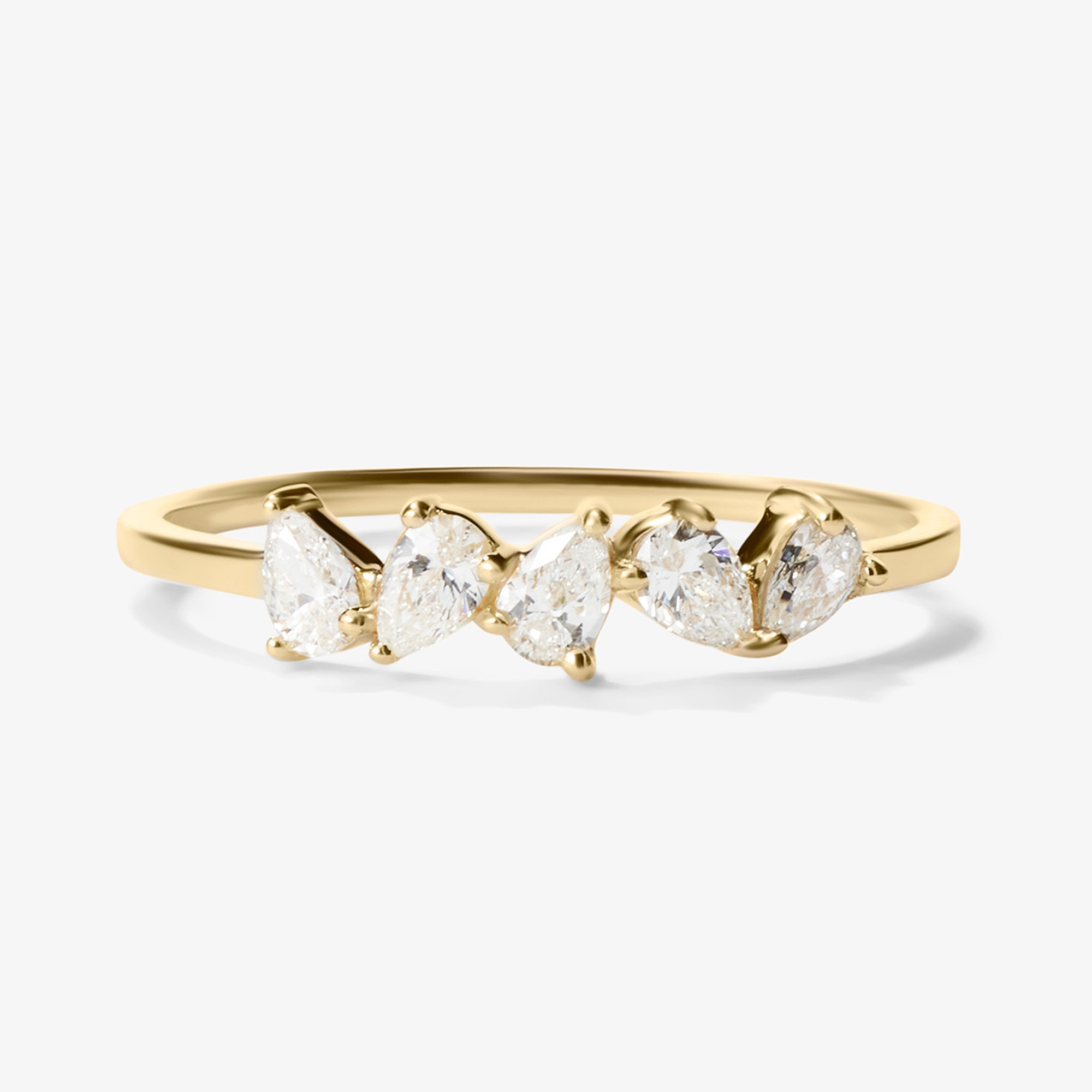 Zig Zag Pear Ring