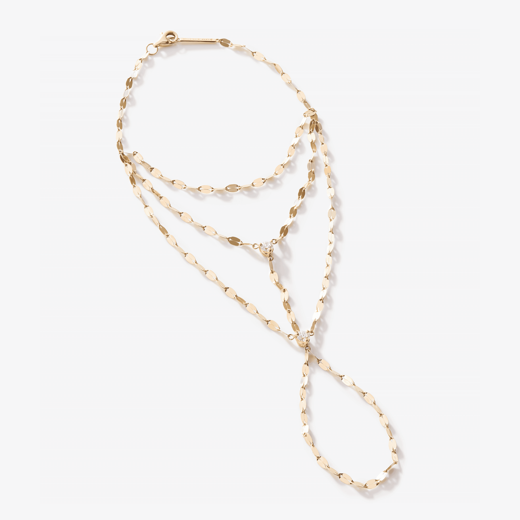 14K yellow gold multi mega gloss blake diamond hand lariat