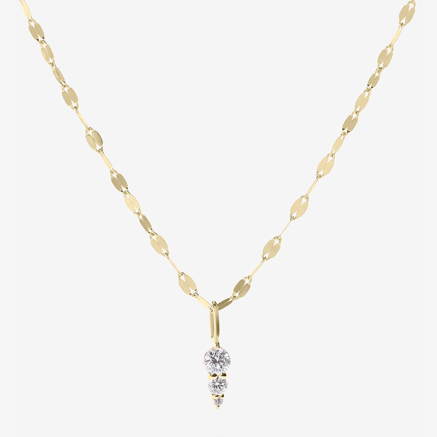14K yellow gold diamond spike pendant necklace