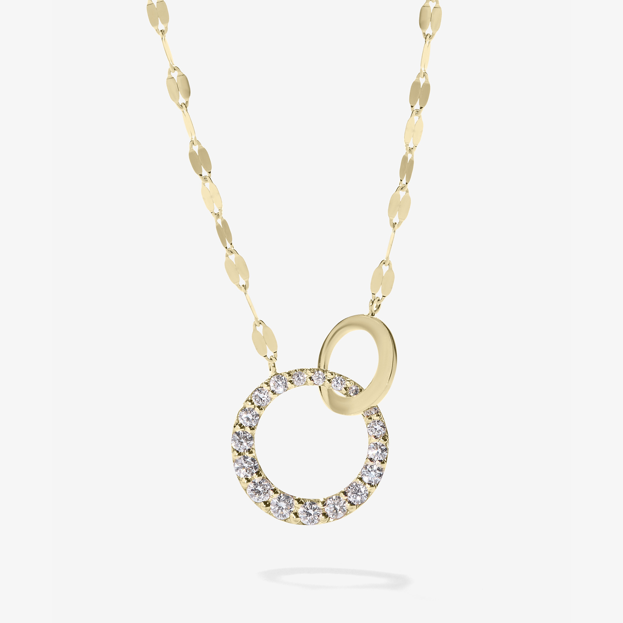 DIAMOND INTERLOCKING CUSP NECKLACE - 1
