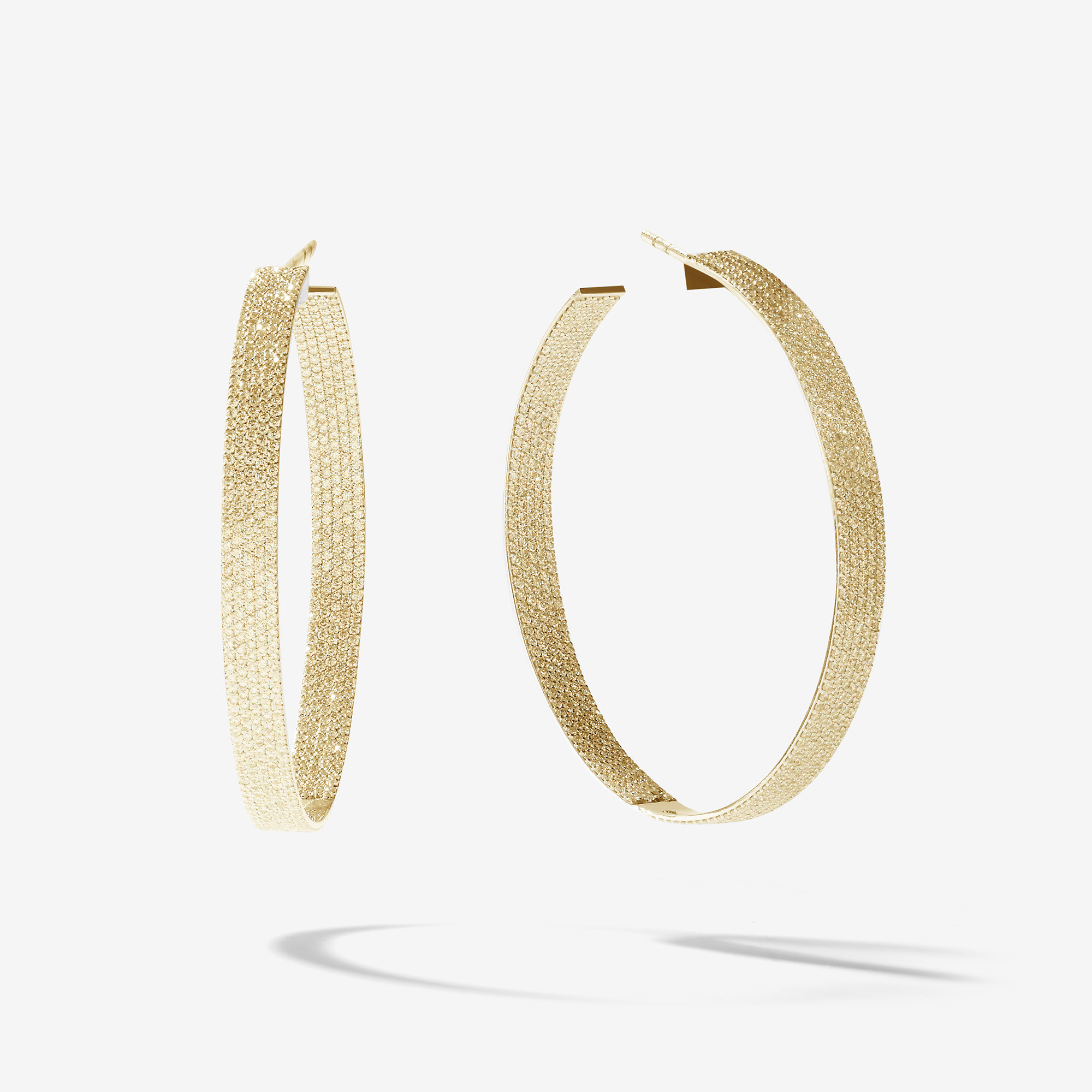 WIDE VANITY DIAMOND HOOPS