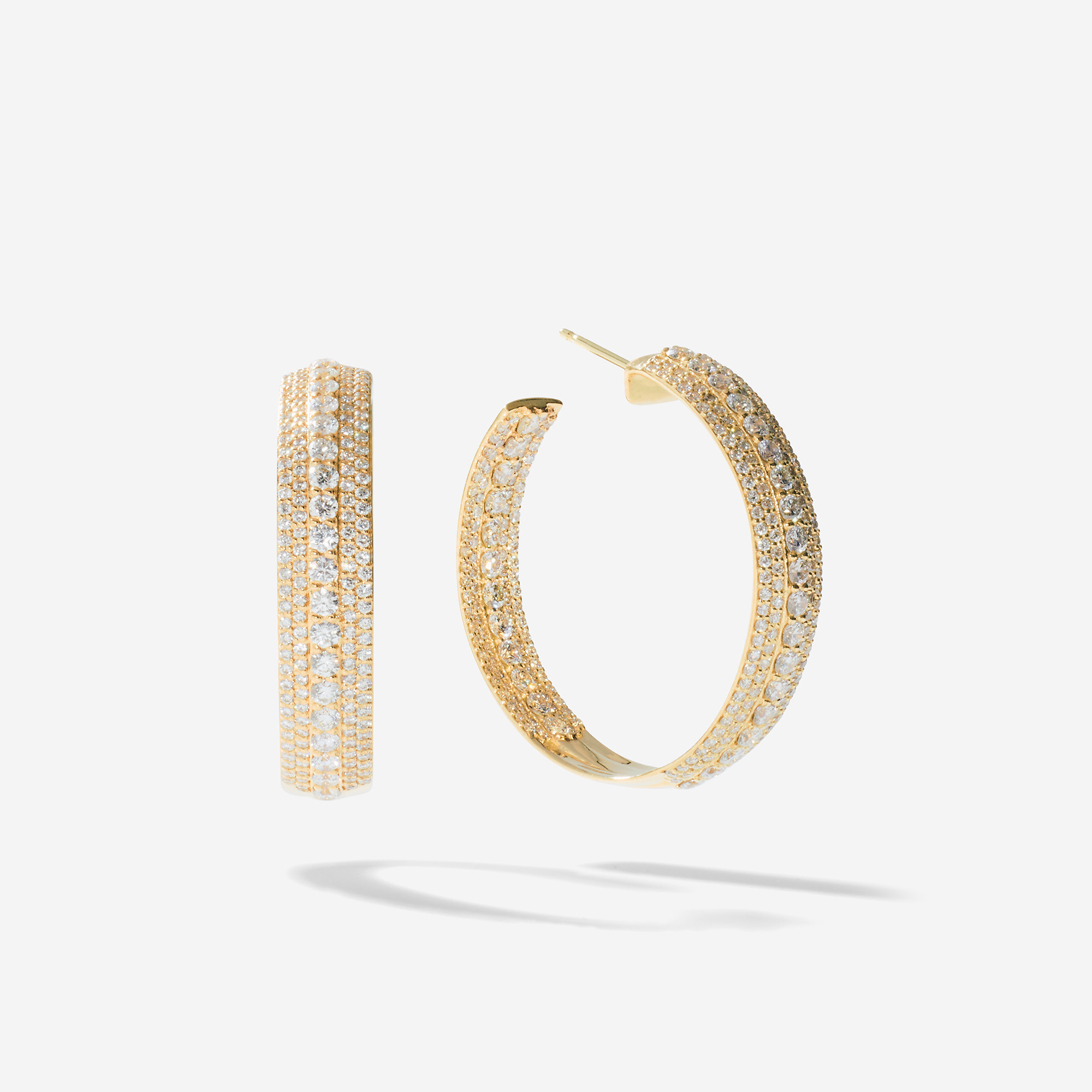 CURVED MEGA FLAWLESS DIAMOND HOOPS 1