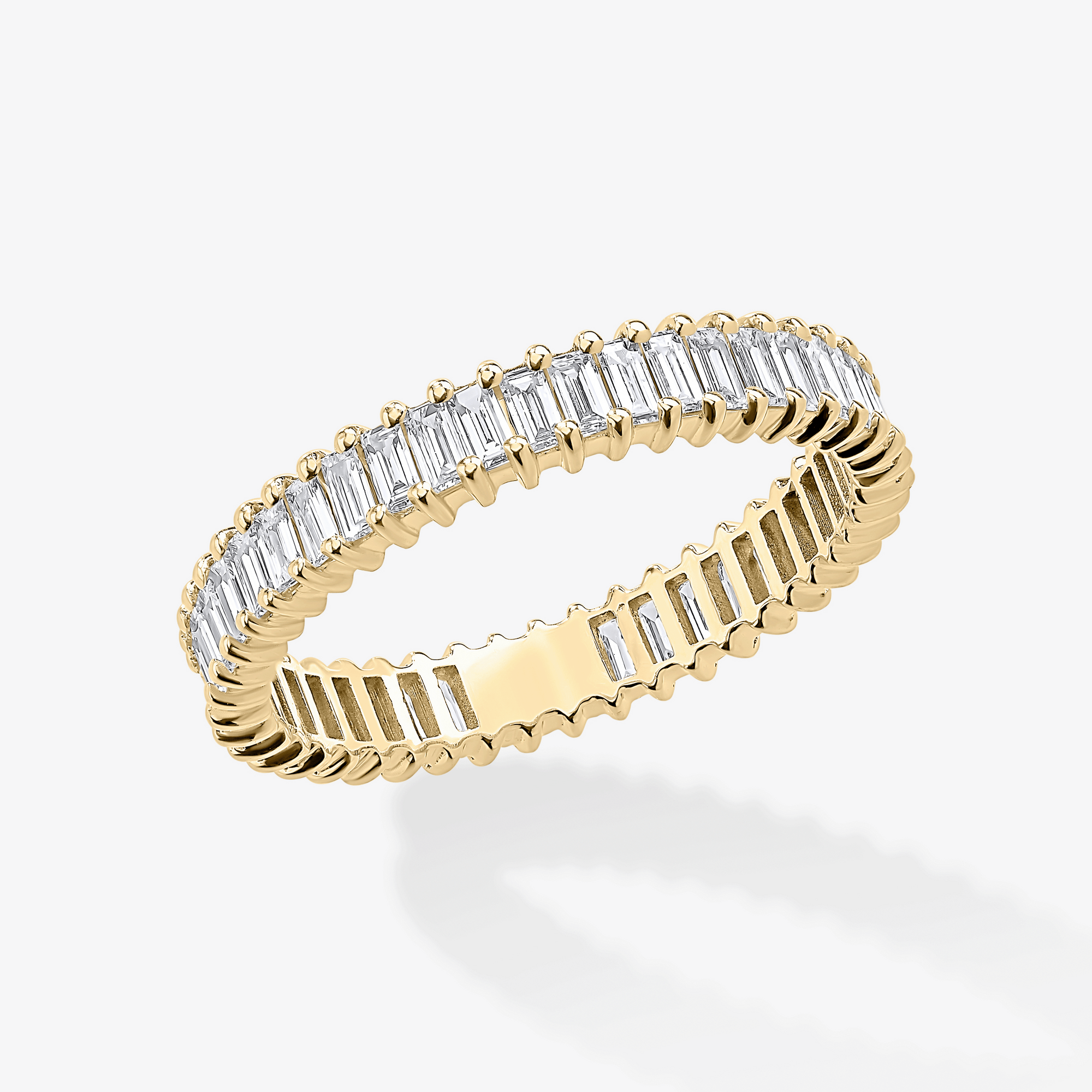 14K yellow gold baguette diamond eternity ring
