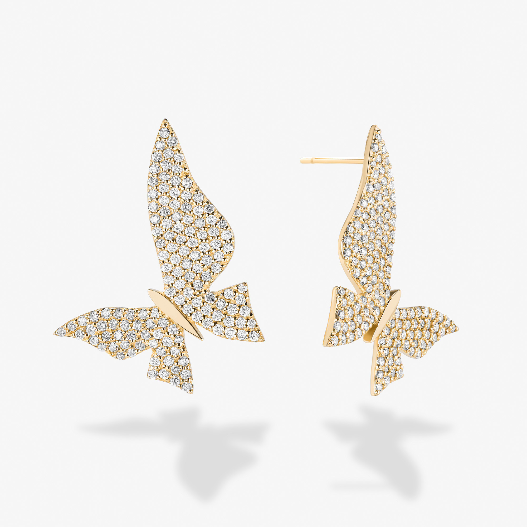 LARGE DIAMOND BUTTERFLY EARRINGS