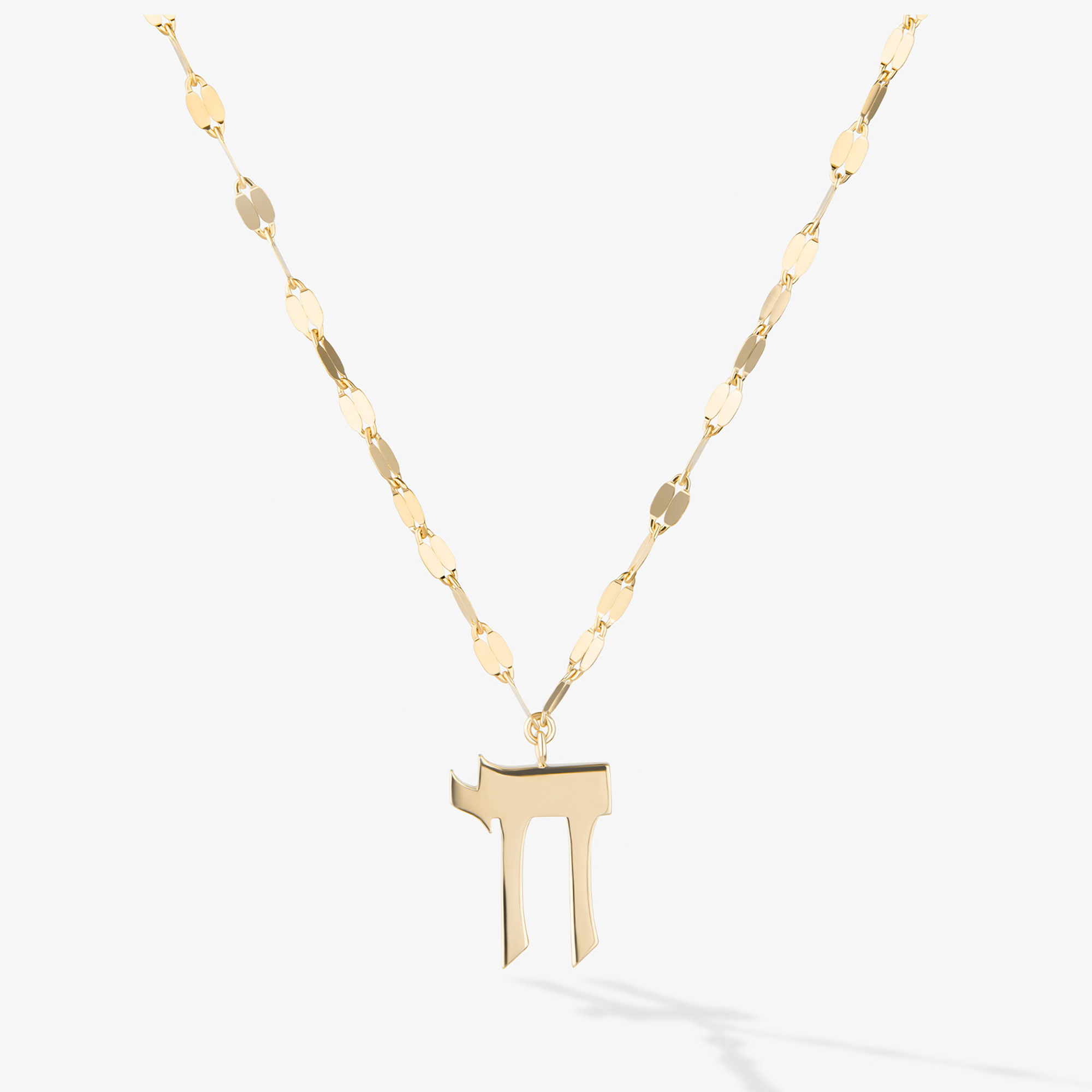 14K yellow gold chai charm necklace