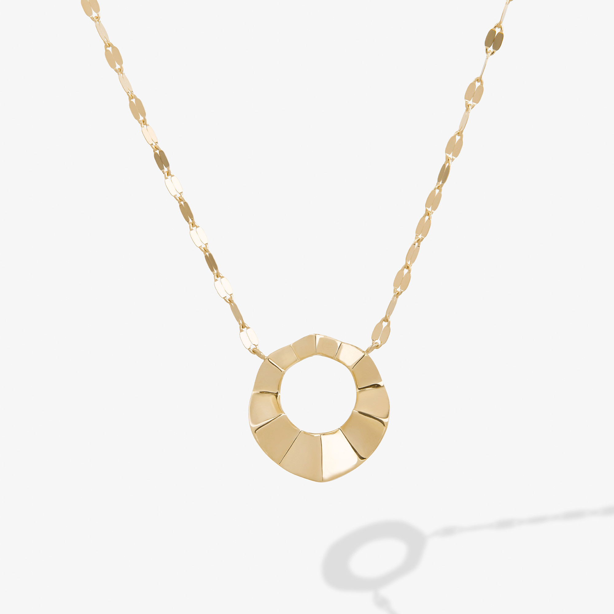 Geometric Crinkle Pendant Necklace