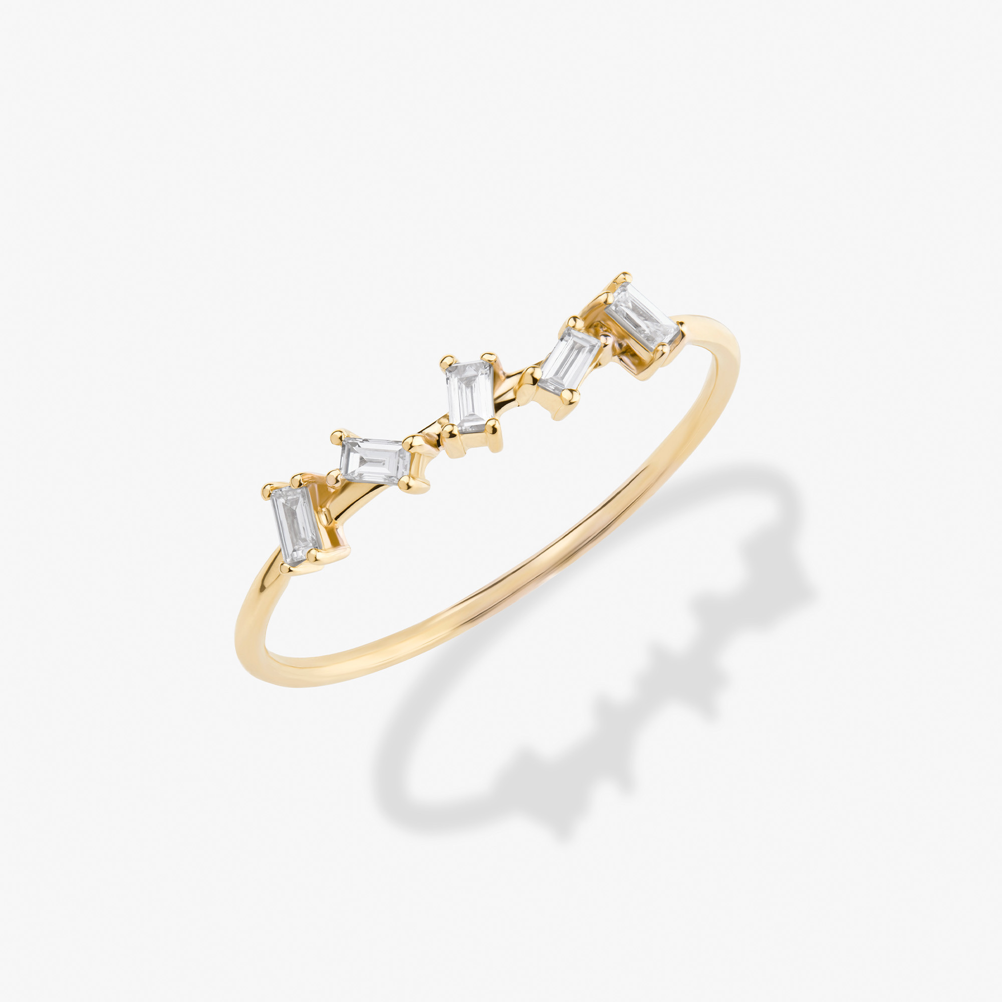 Zig Zag Baguette Diamond Stackable Ring