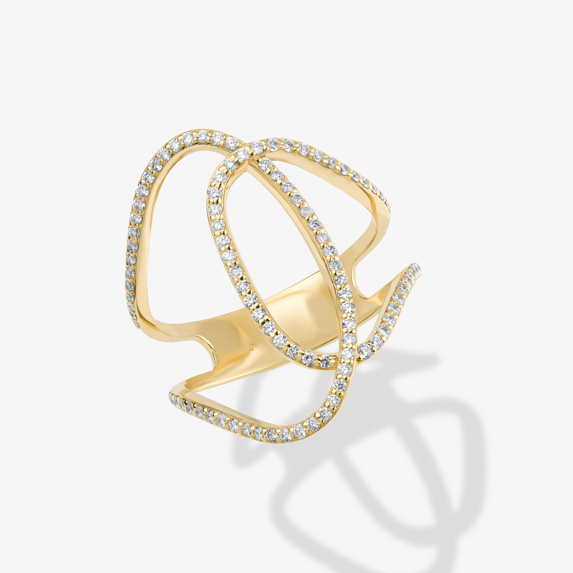 14K yellow gold Thin illuminating diamond ring
