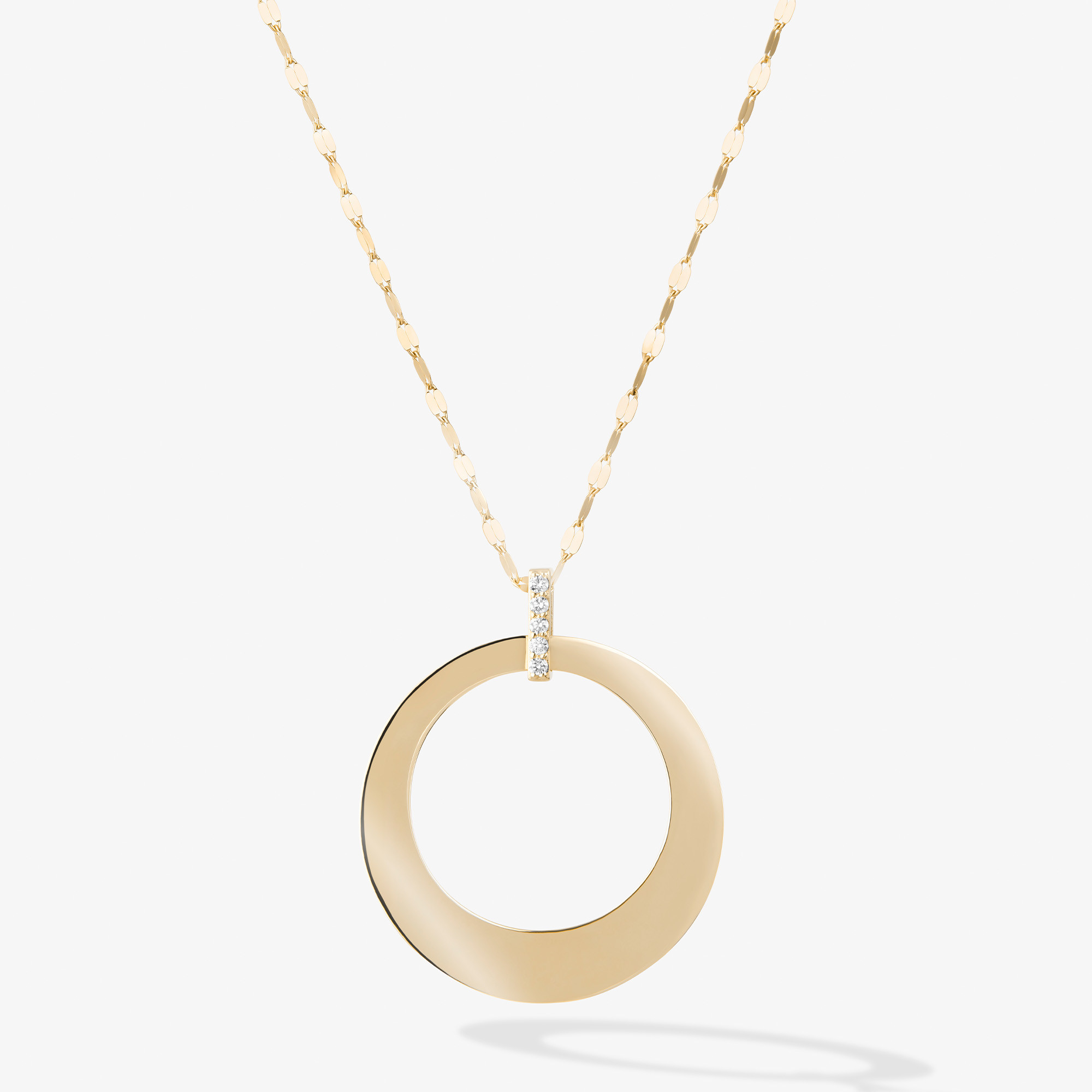 Large Bond Cusp Diamond Bail Pendant Necklace