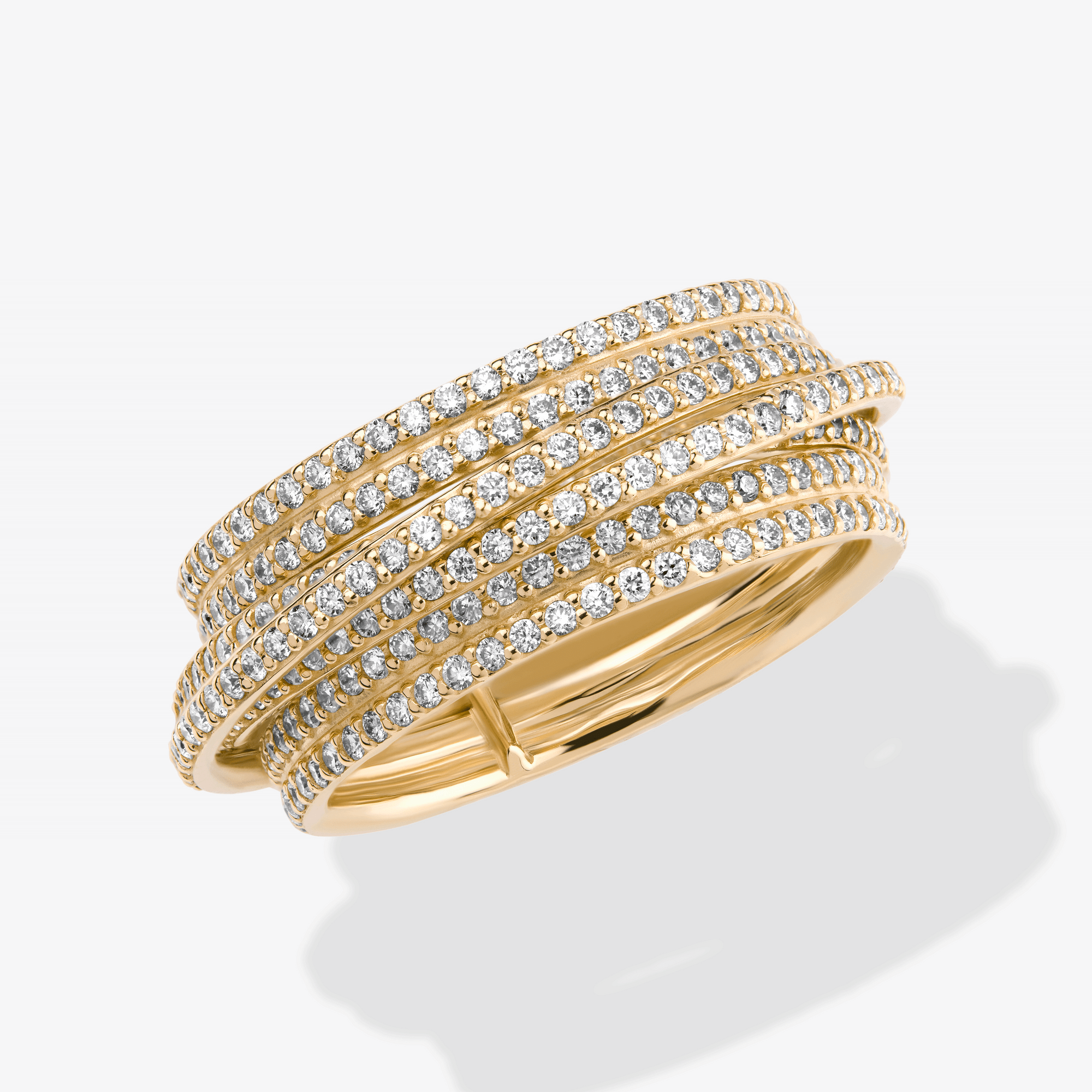 14K yellow gold kinetic spinner diamond ring