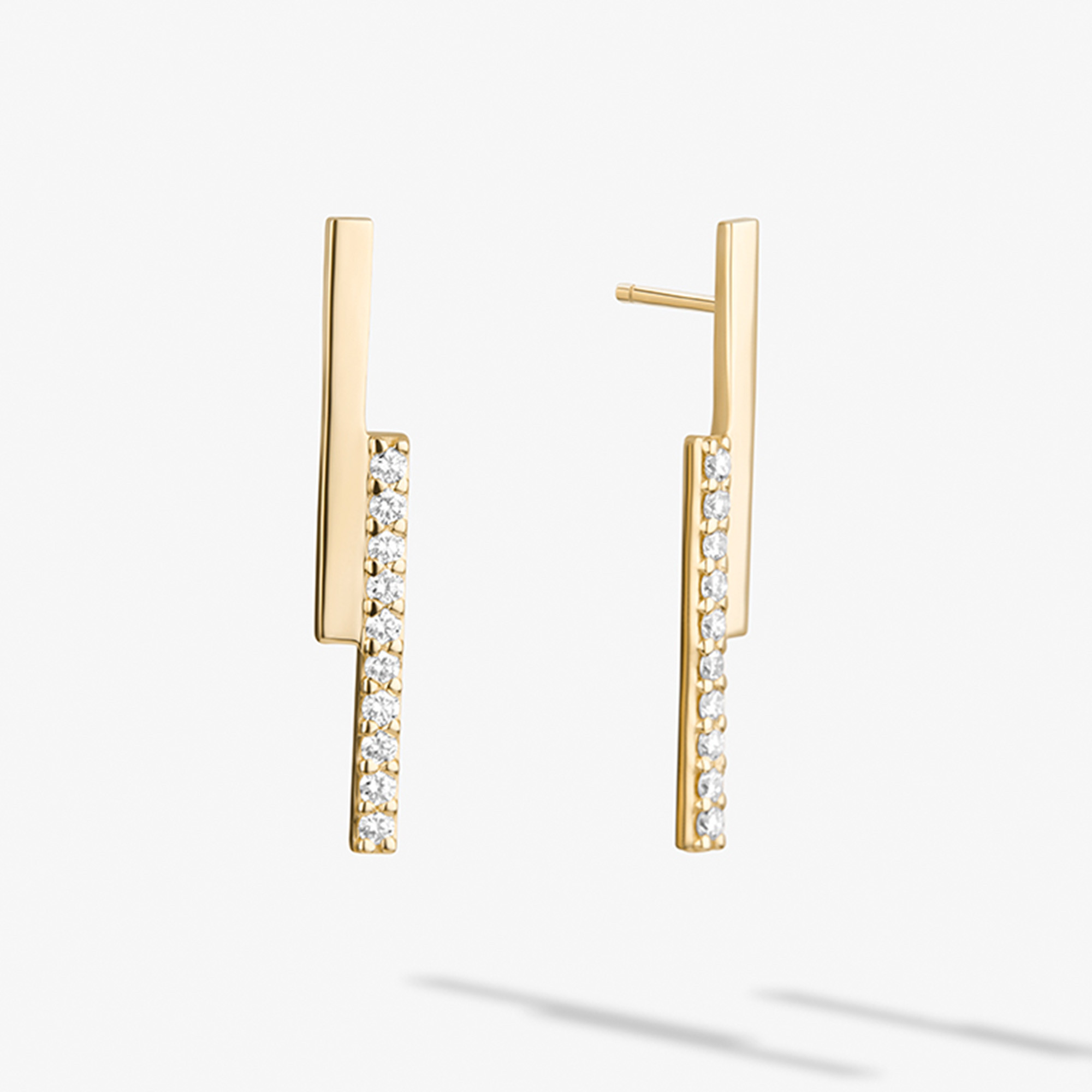 Diamond Edge Linear Earrings