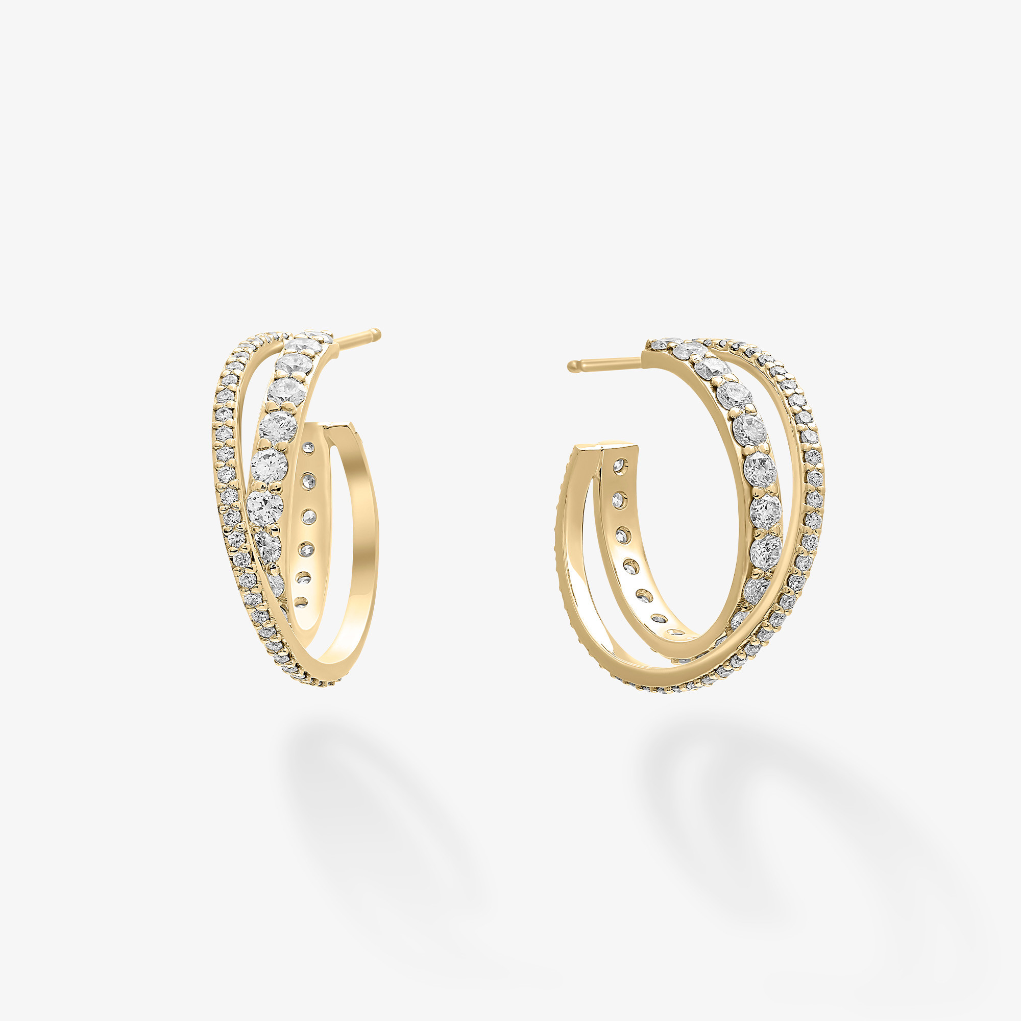 20MM Crossover Diamond Hoops