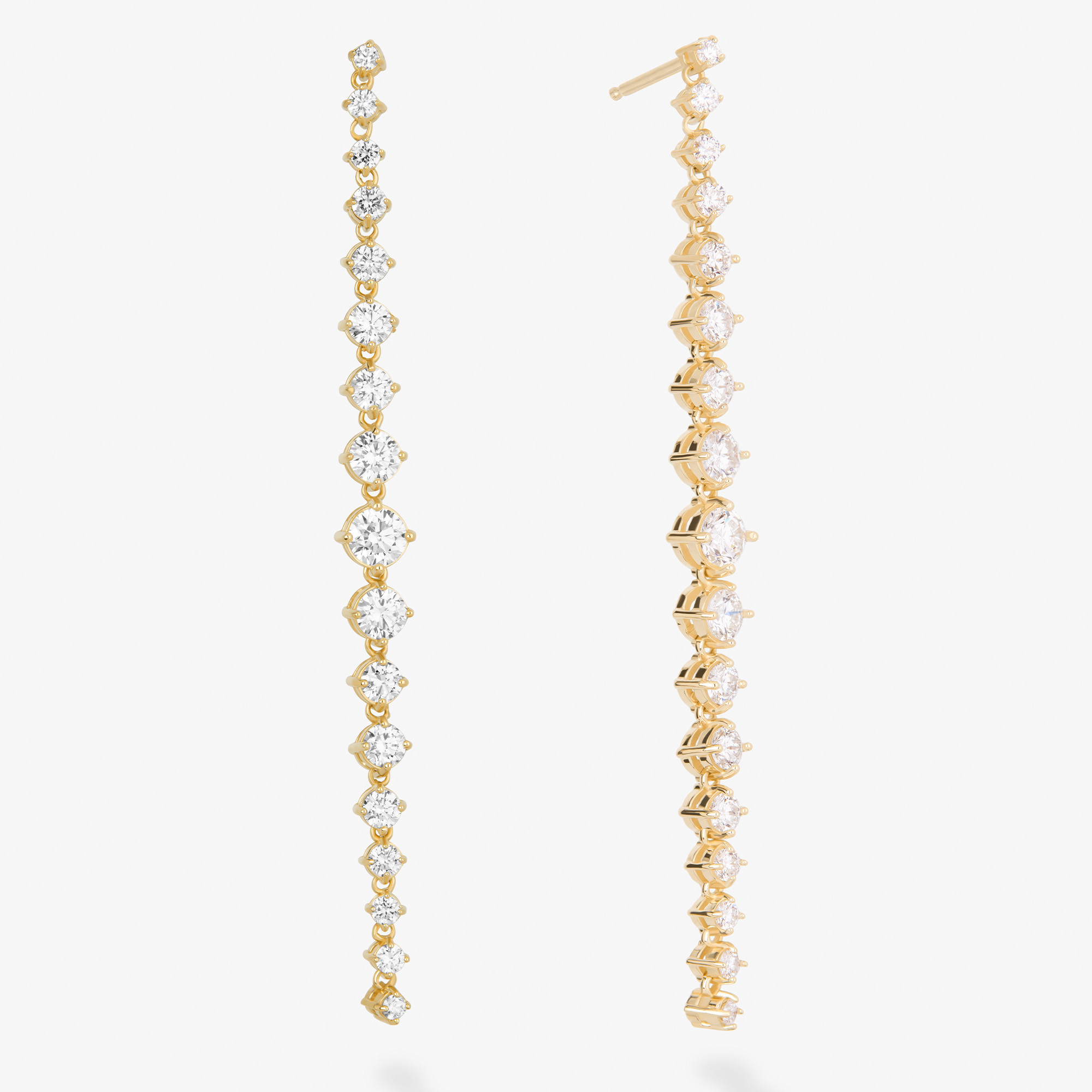Linear Moveable Graduating Diamond Earrings
