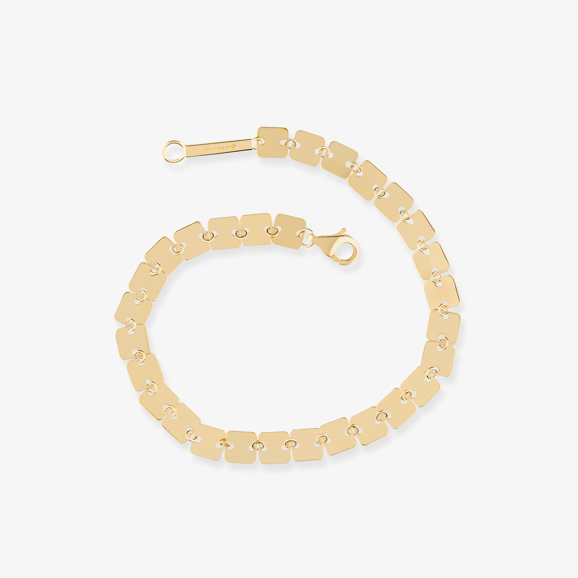 14K yellow gold square chain bracelet