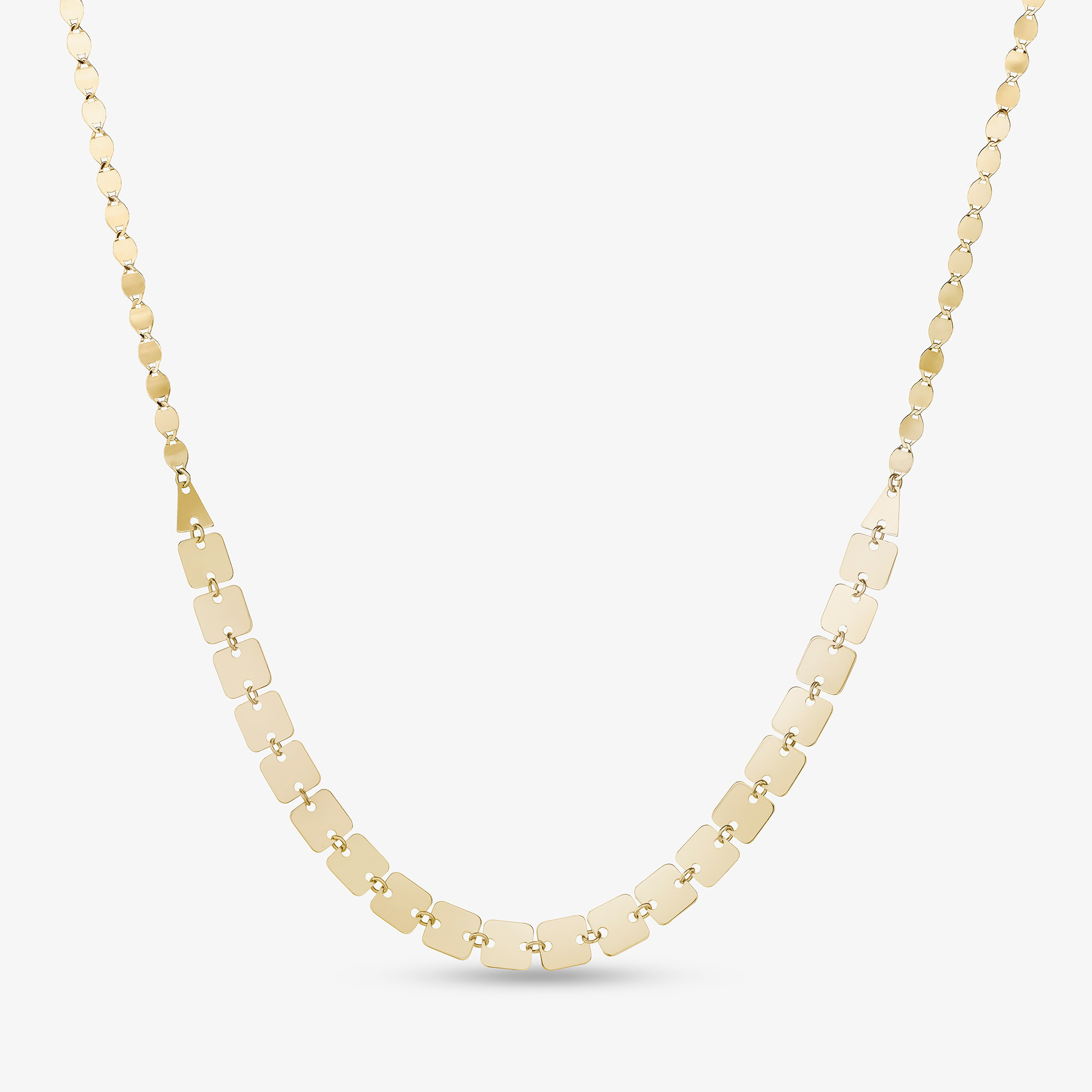 SQUARE AND PETITE NUDE CHAIN NECKLACE