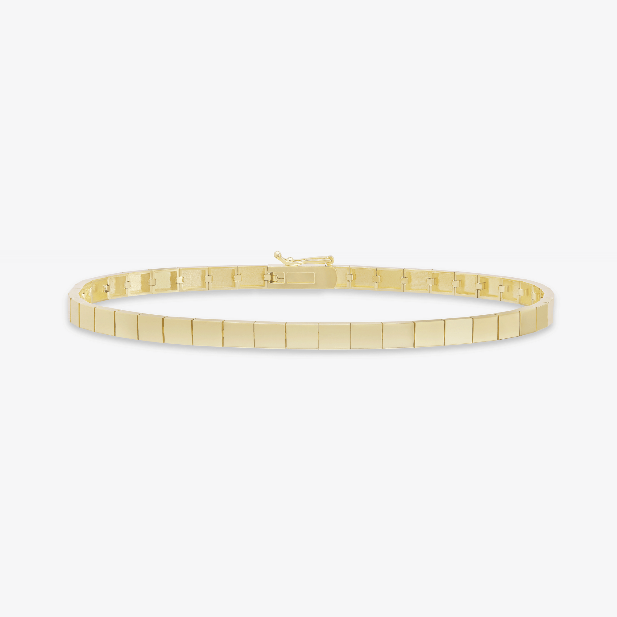 14K yellow gold thin flash tile bracelet