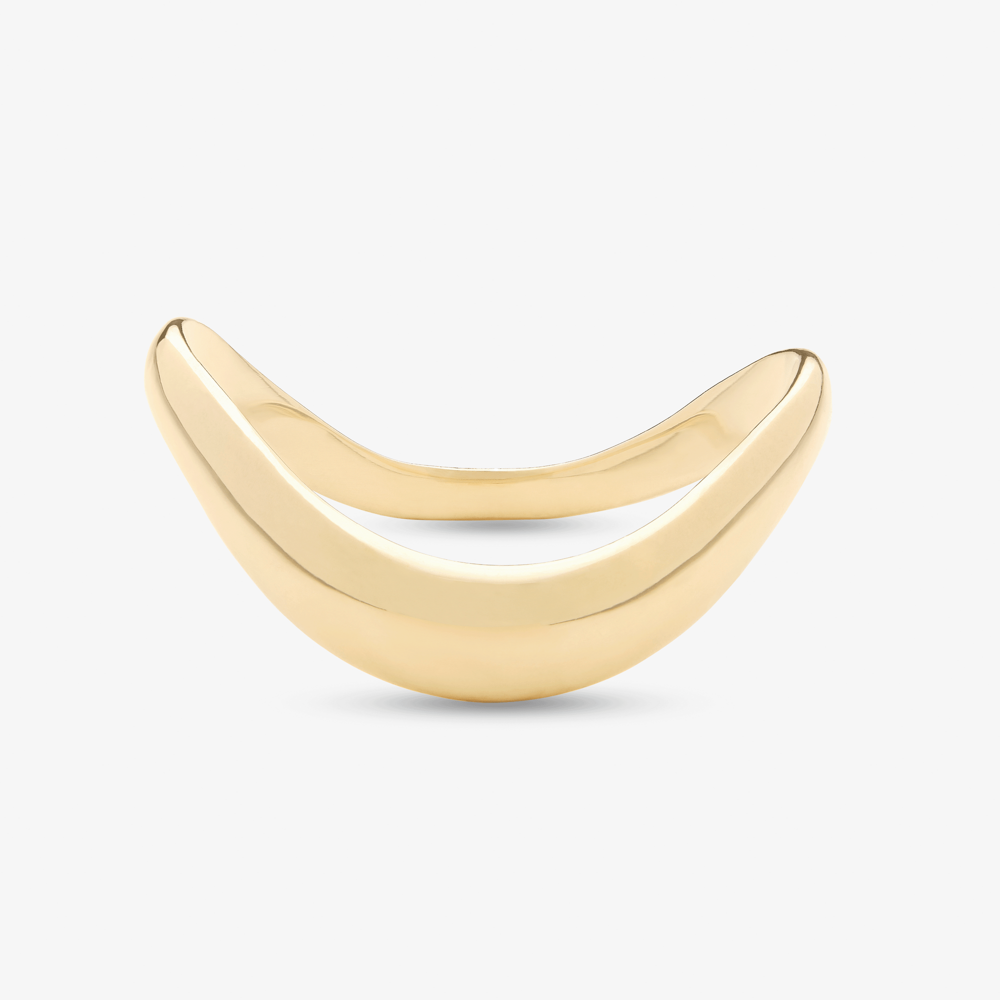 14K yellow gold thin curved bubble ring