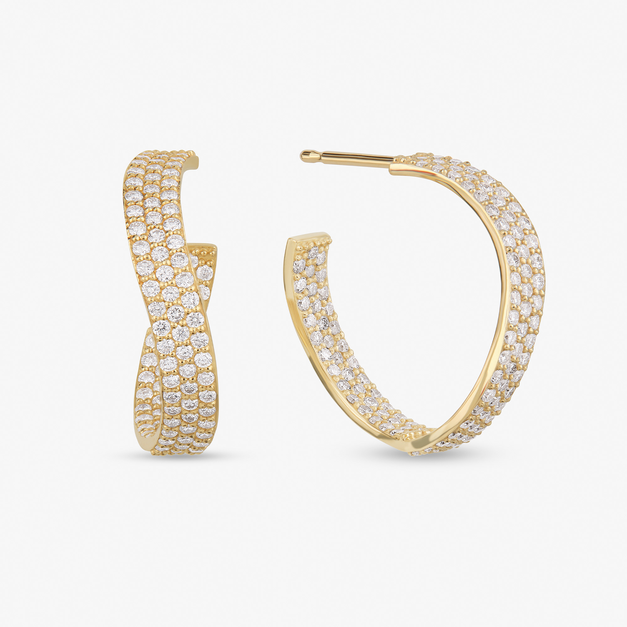 20.5MM WAVEY DIAMOND HOOPS