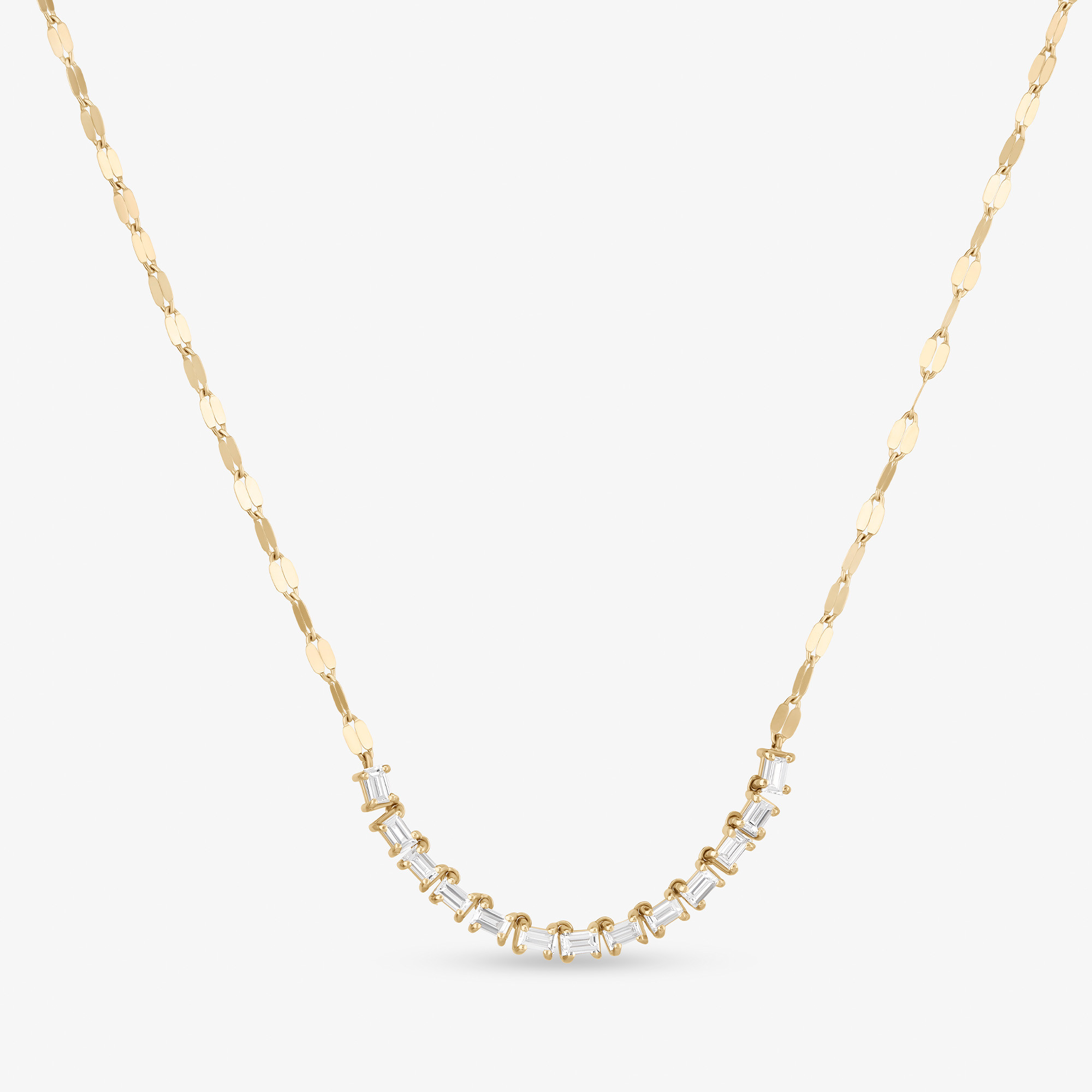 BAGUETTE DIAMOND TENNIS SECTION NECKLACE