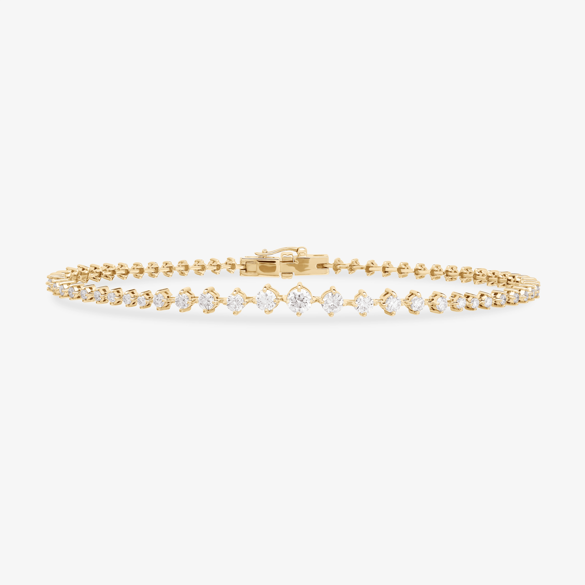 14K yellow gold graduating diamond tennis bracelet